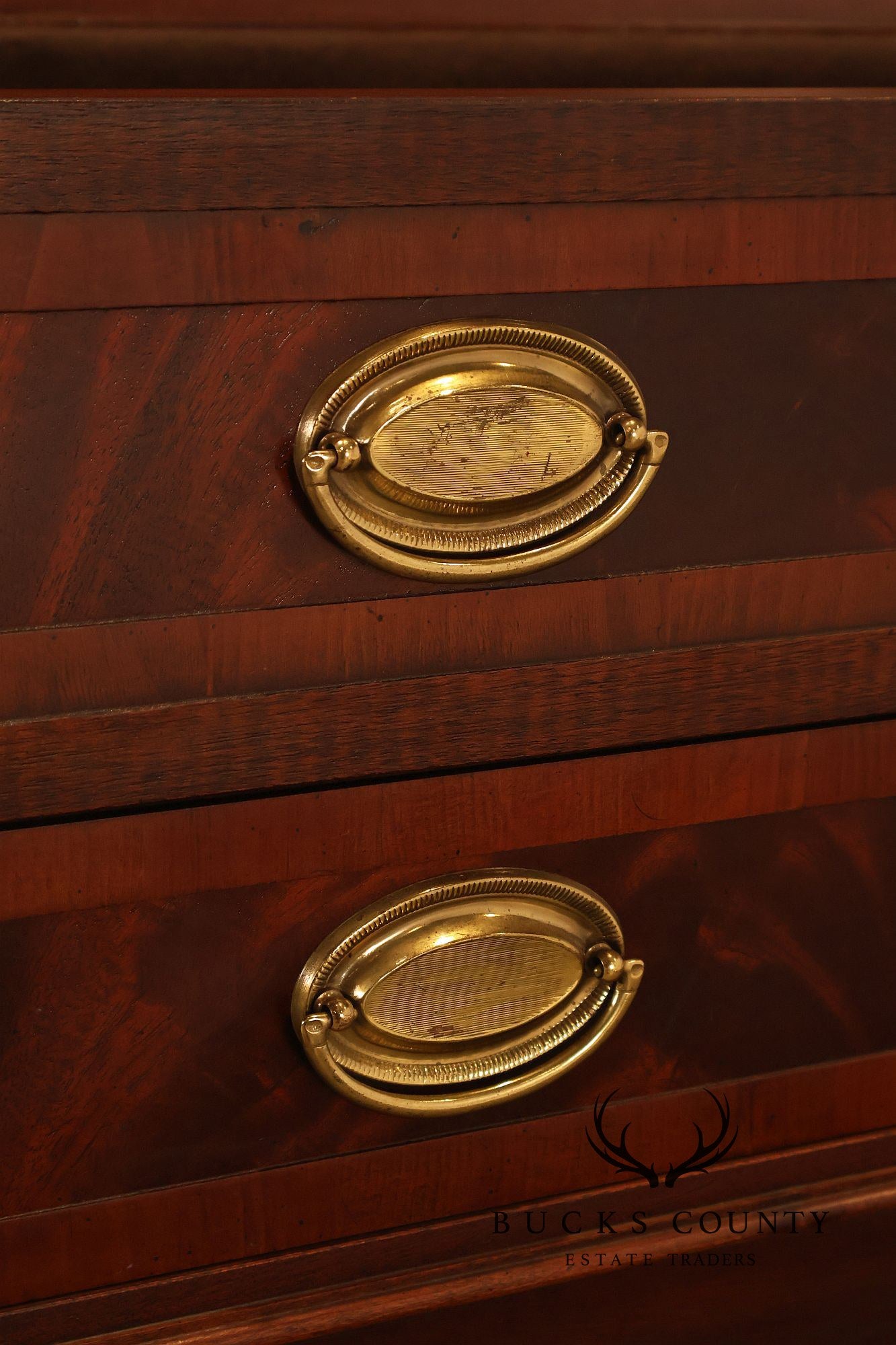 Hekman Federal Style Mahogany Inlaid Silver Chest