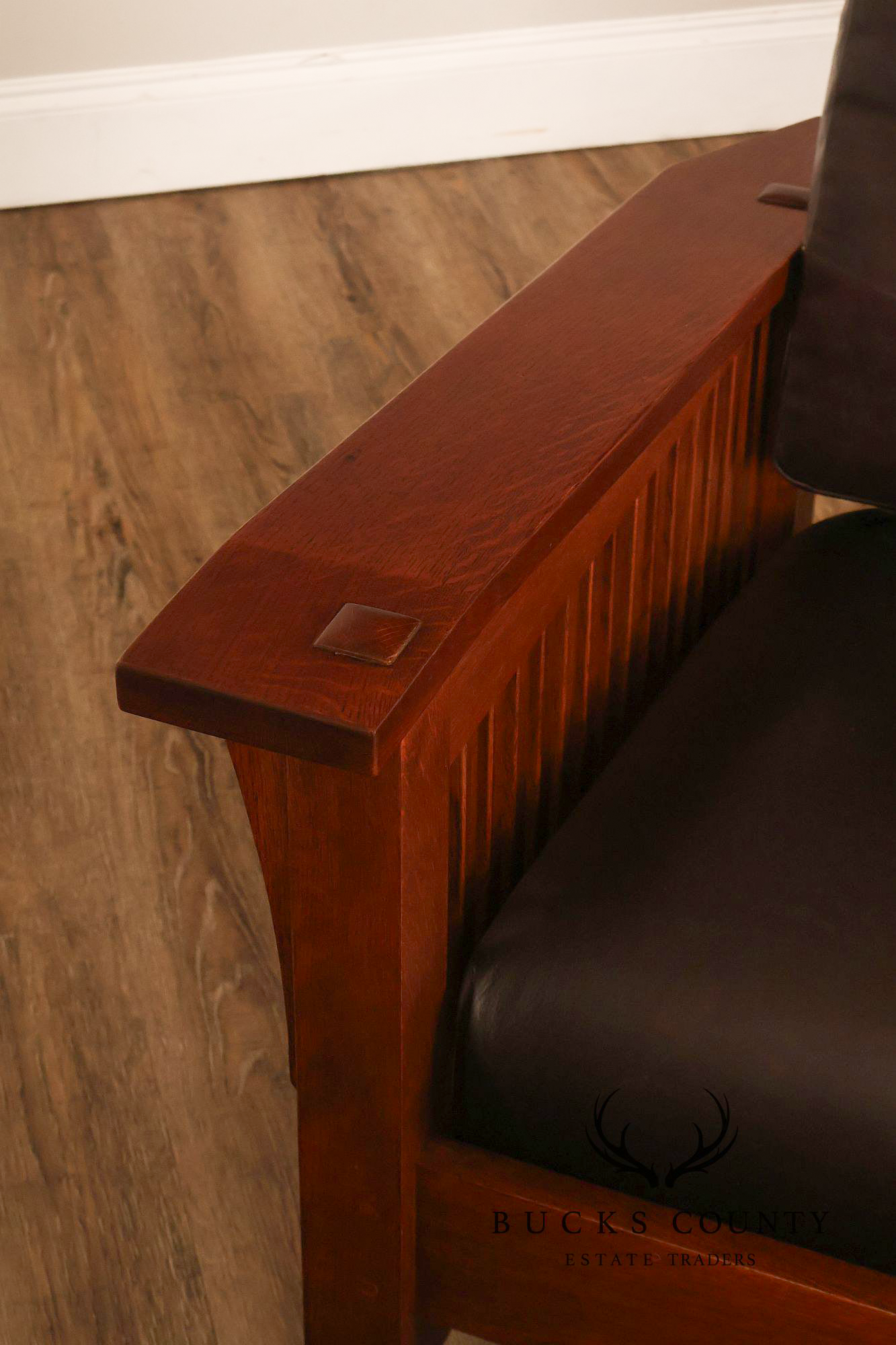 Stickley Mission Collection Oak Bent Arm Morris Chair