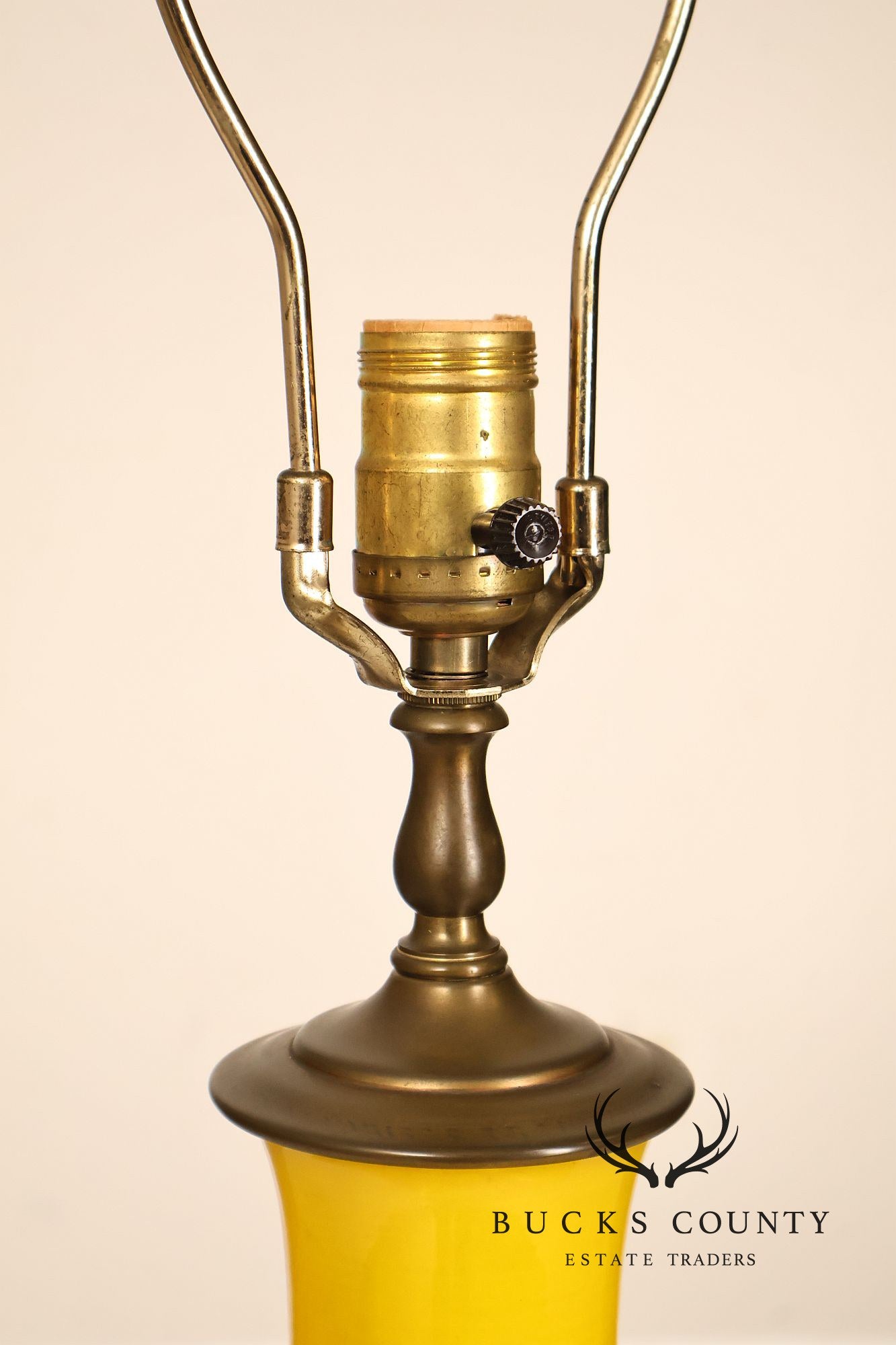 Mid Century Modern Yellow Glazed Ceramic Table Lamp
