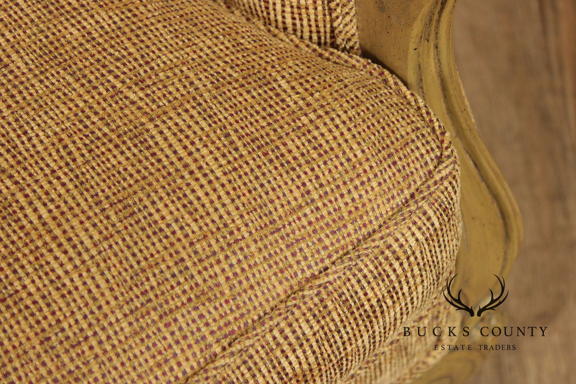 French Louis XV Style Distress Painted Settee Loveseat