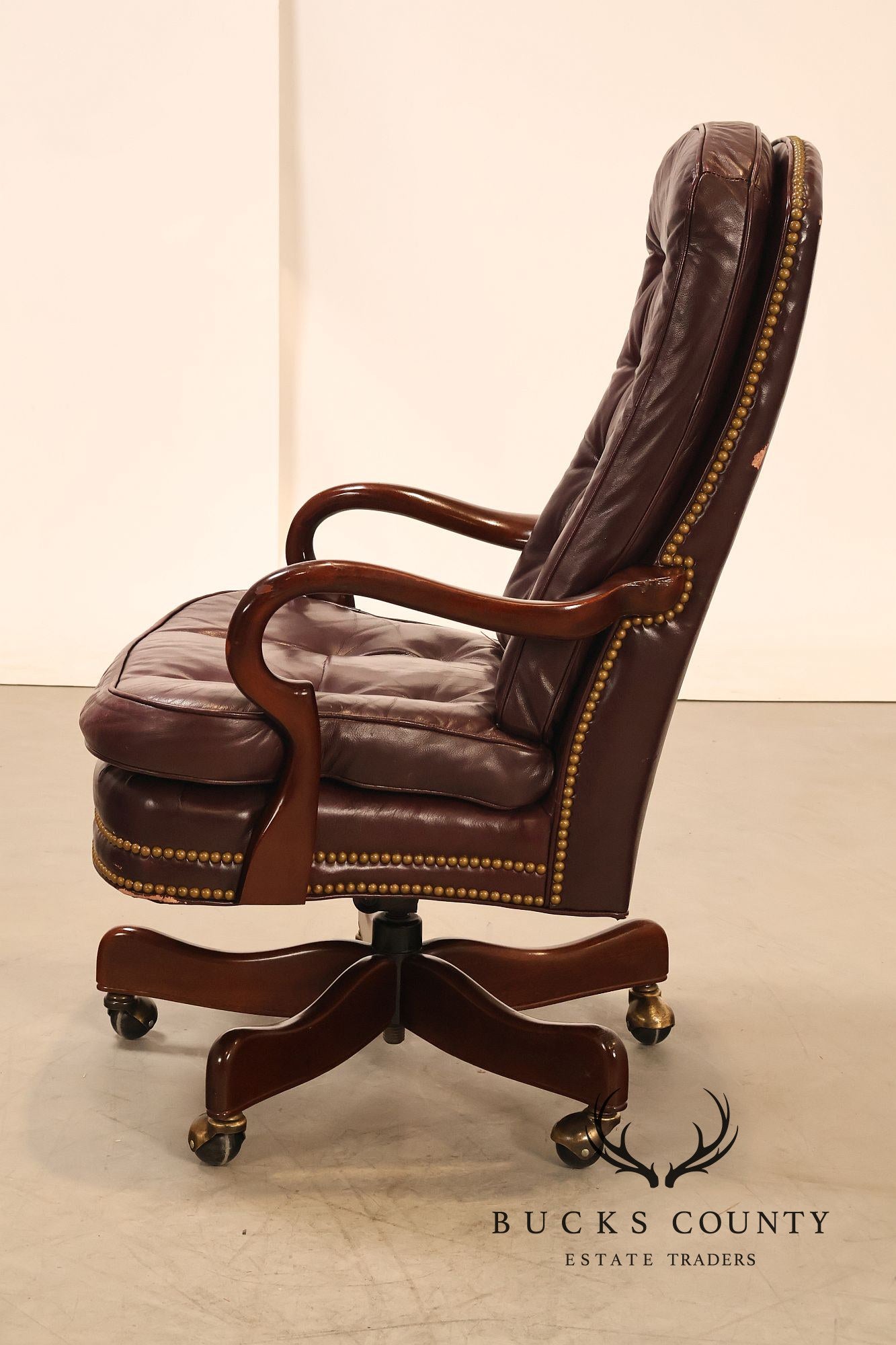 Hancock & Moore Vintage Burgundy Leather Executive Office Chair