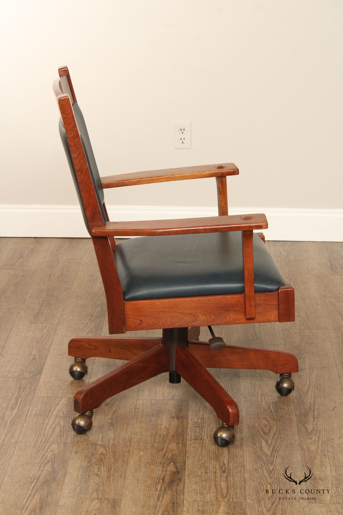 Stickley Mission Collection Cherry and Leather Swivel Tilt Desk Chair