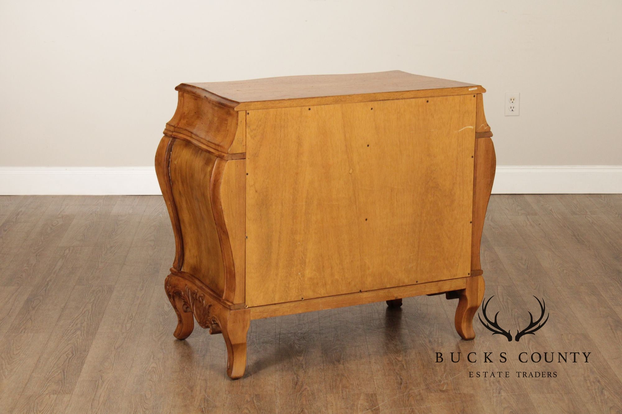 Italian Rococo Style Walnut Bombe Chest