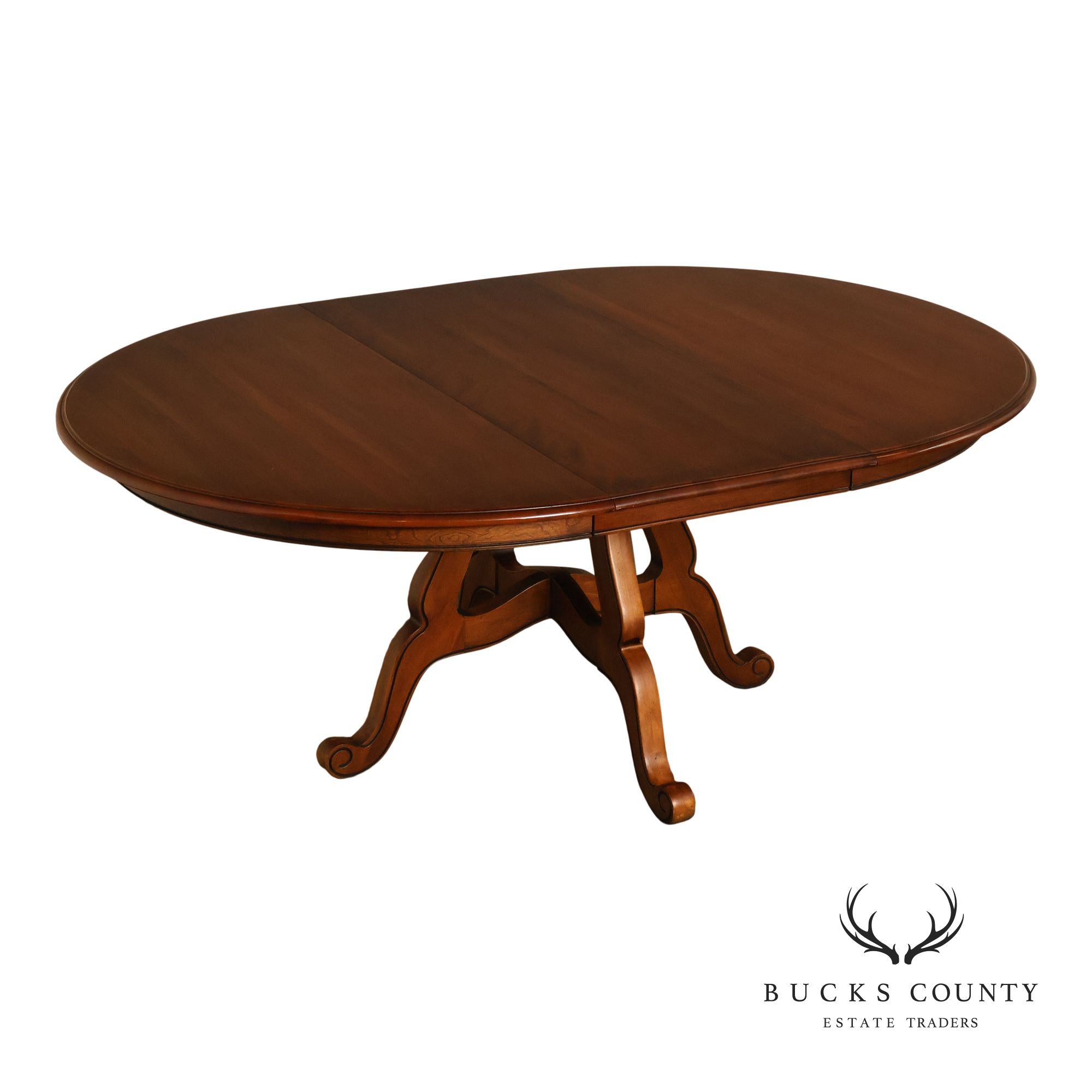 Ethan Allen Country French Style Round Extension Dining Table