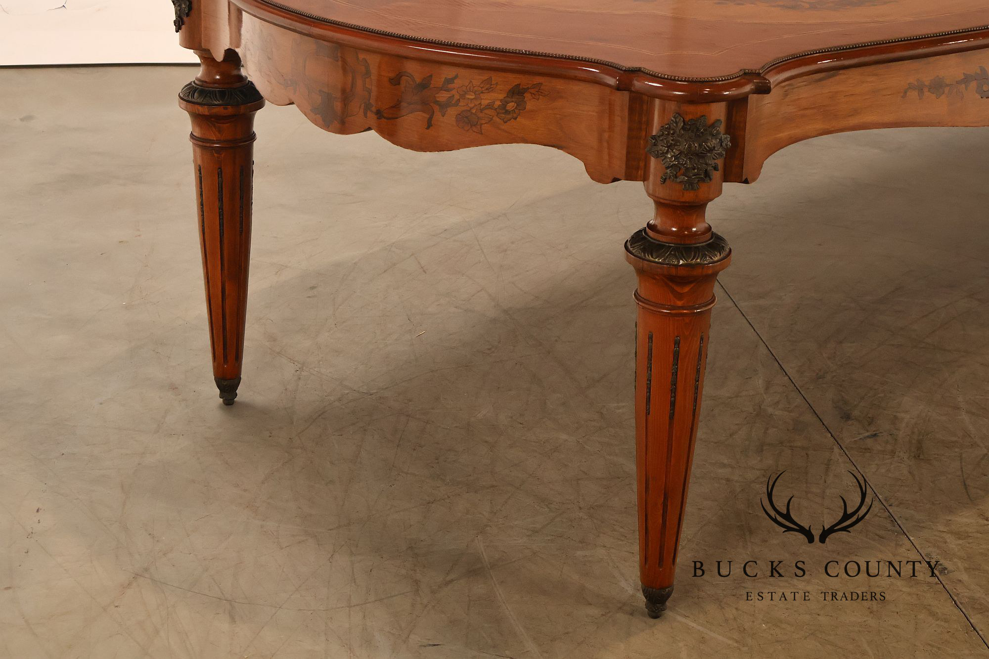 Custom Louis XVI Style Walnut Marquetry Dining Table