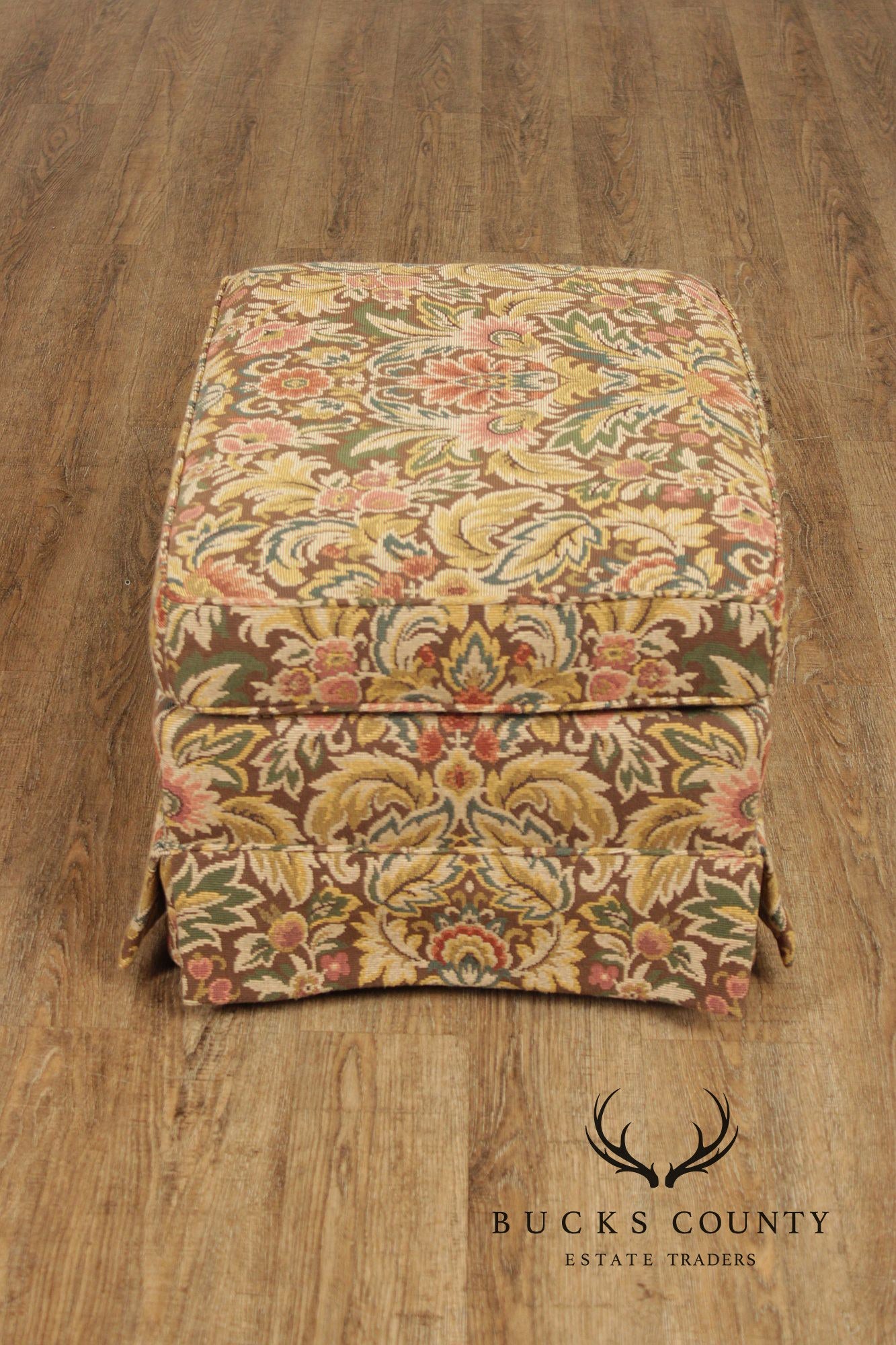 TRS Furniture Traditional Floral Upholstered Club Chair And Ottoman