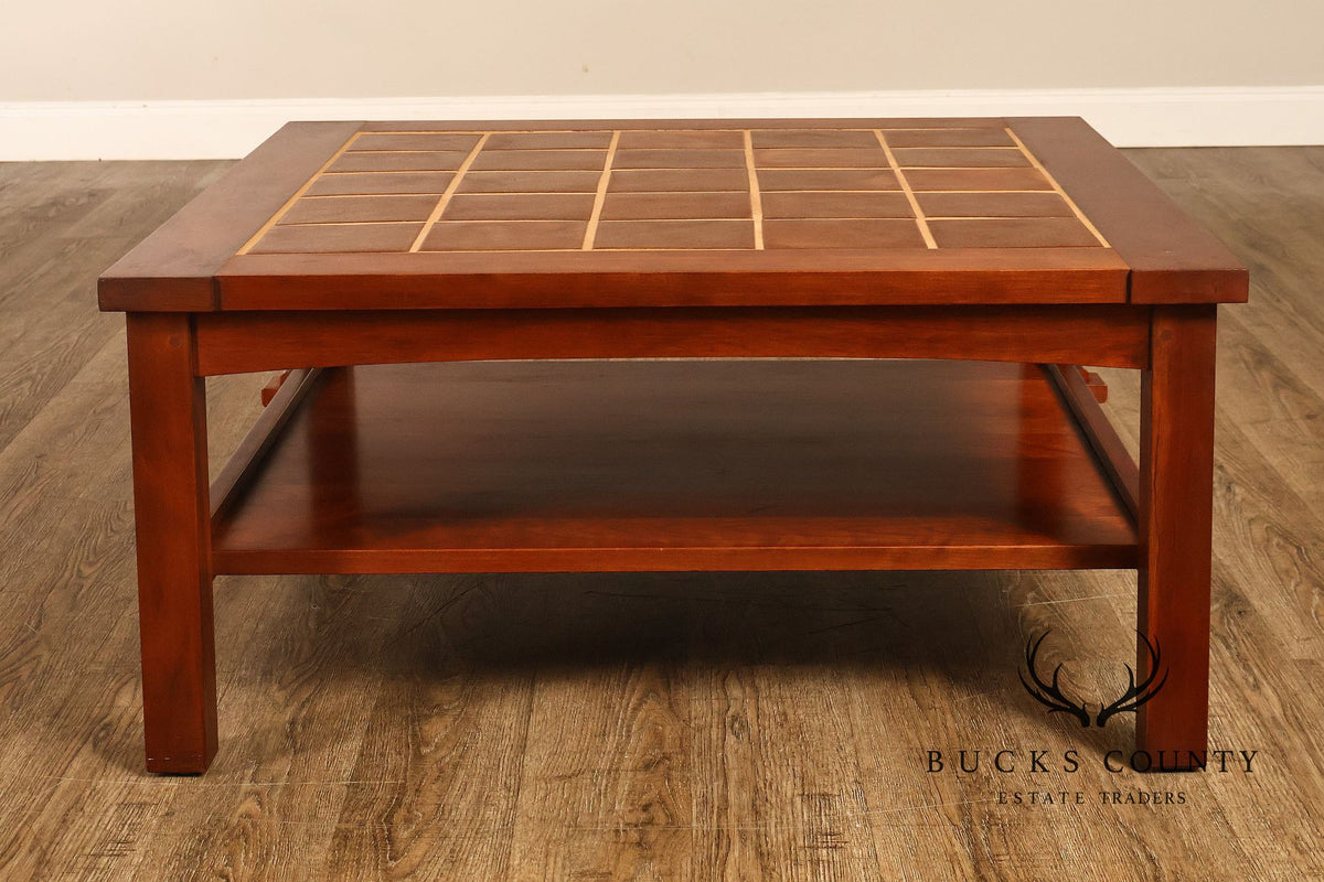 Stickley Mission Collection Cherry Tile Top Coffee Table