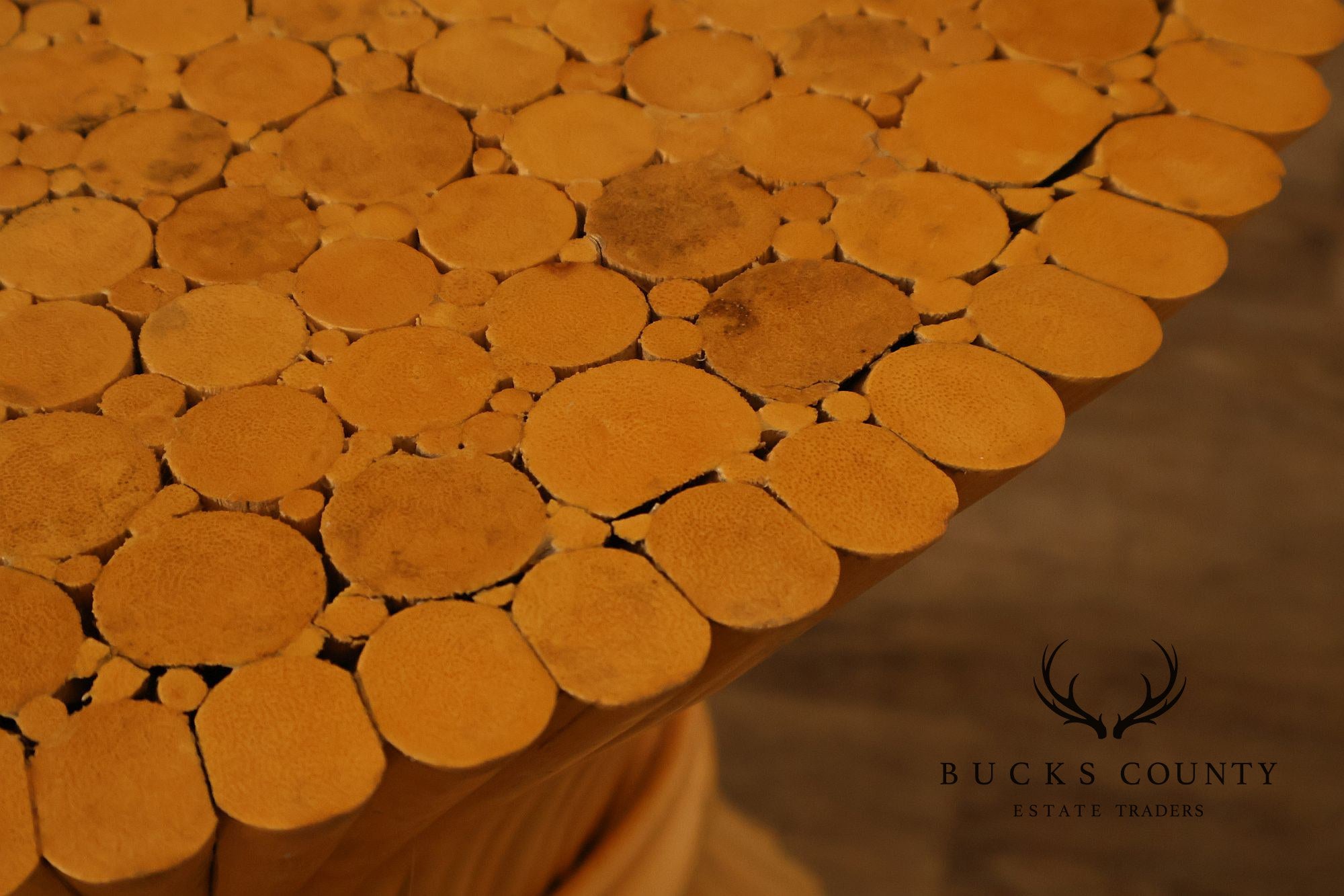 Vintage Pair of Wheat Sheaf End Tables