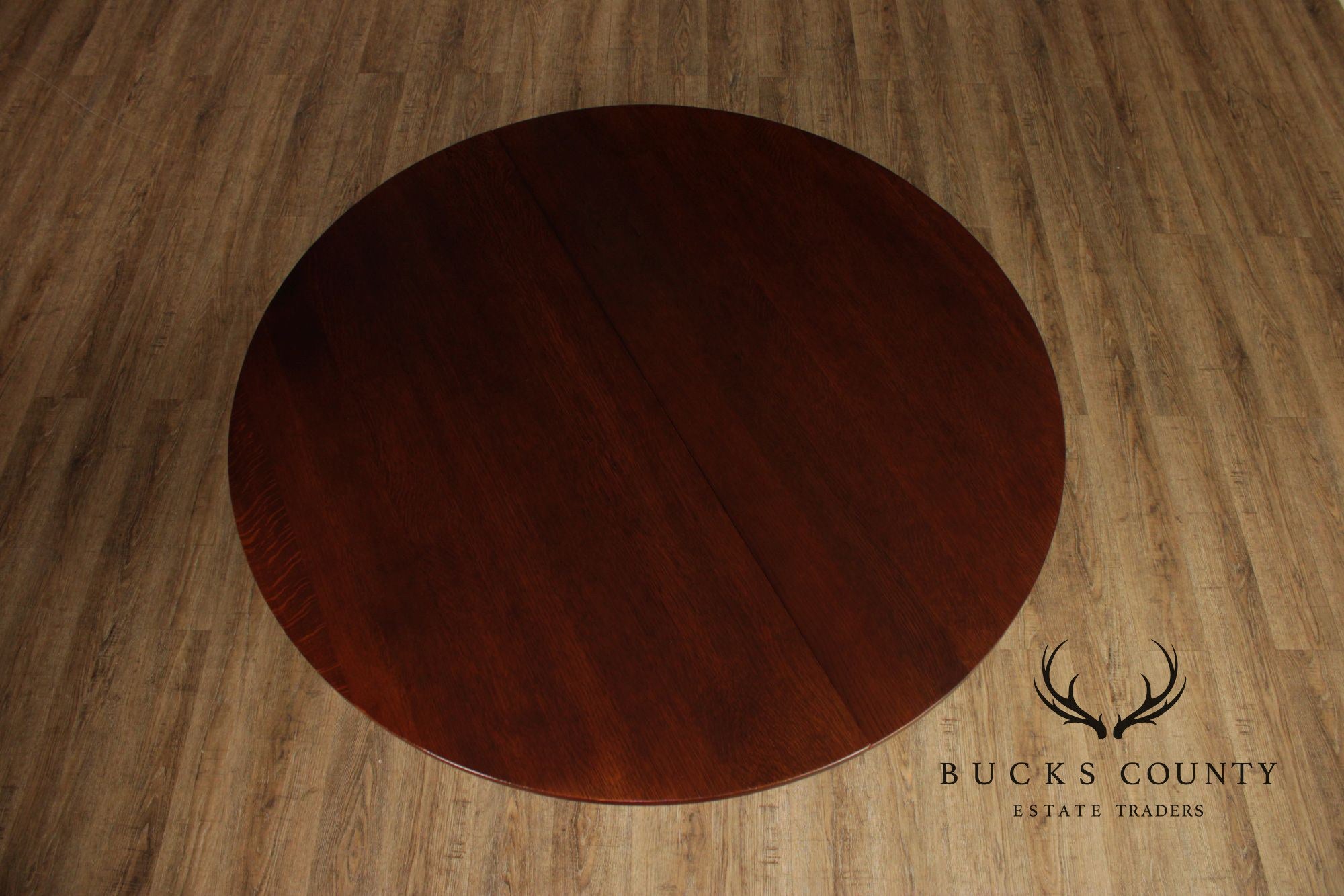 Stickley Mission Style Oak Pedestal Dining Table
