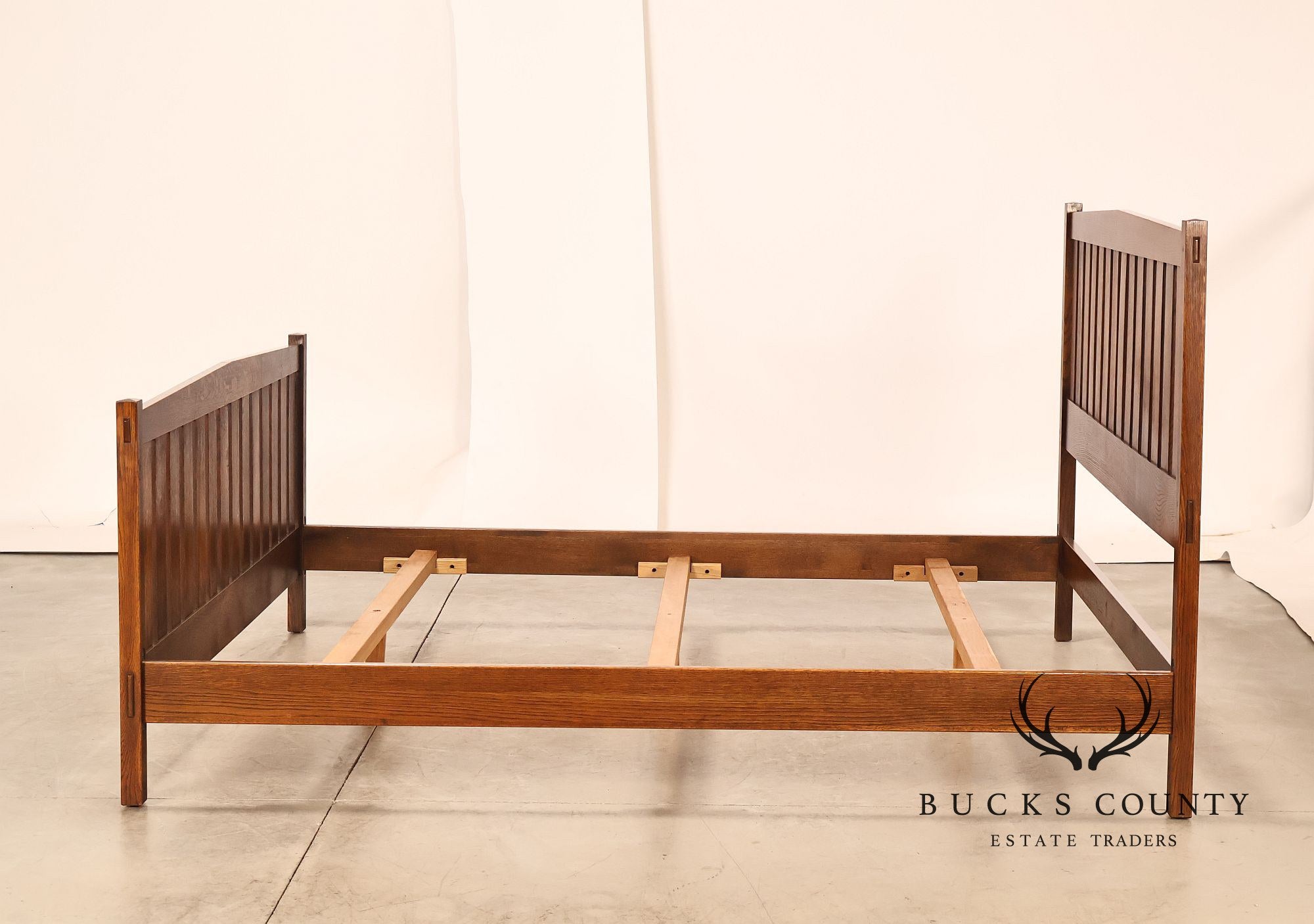 Stickley Mission Collection King Size Oak Slat Bed