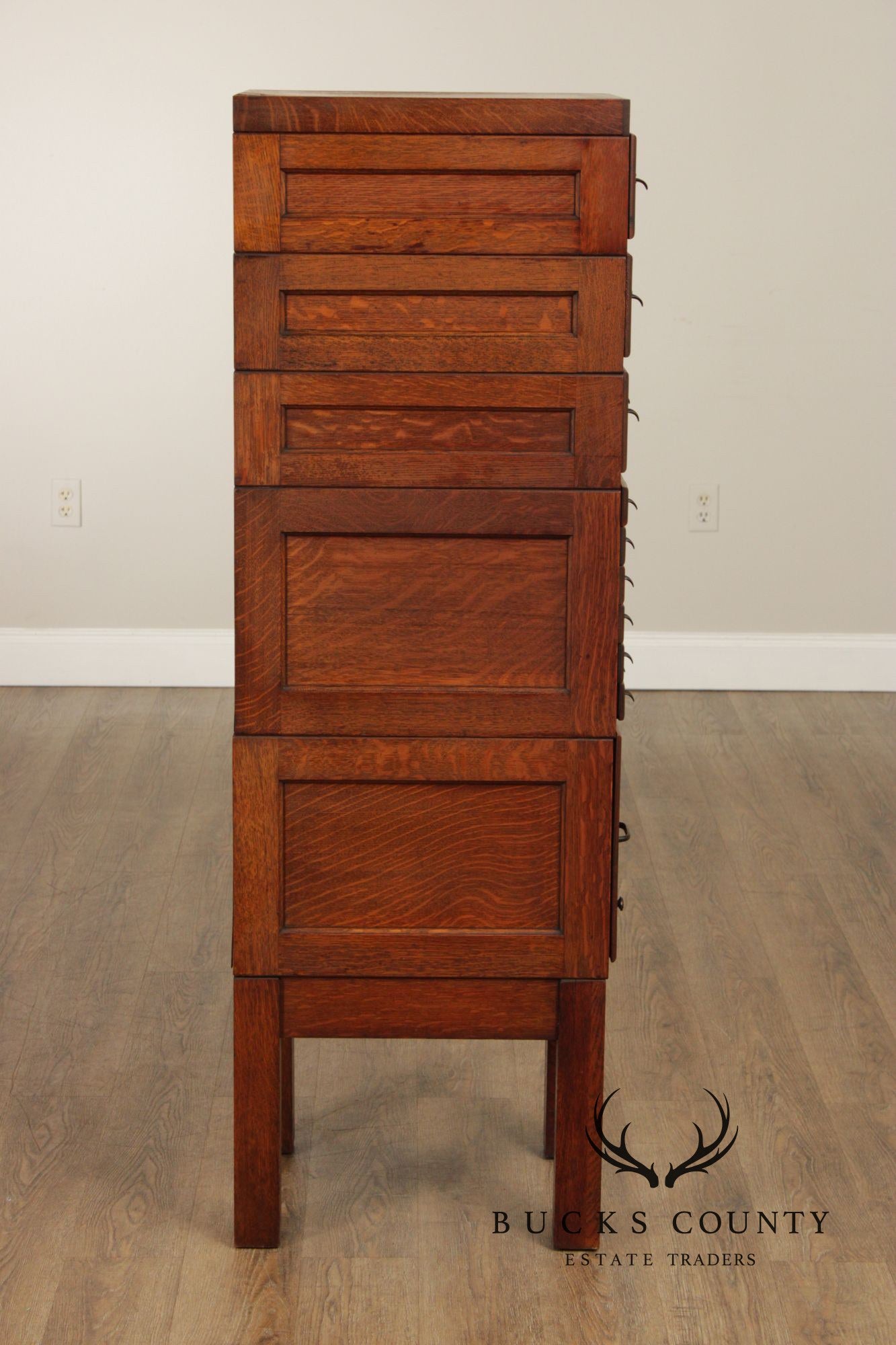 Shaw-Walker Oak File and Card Cabinet