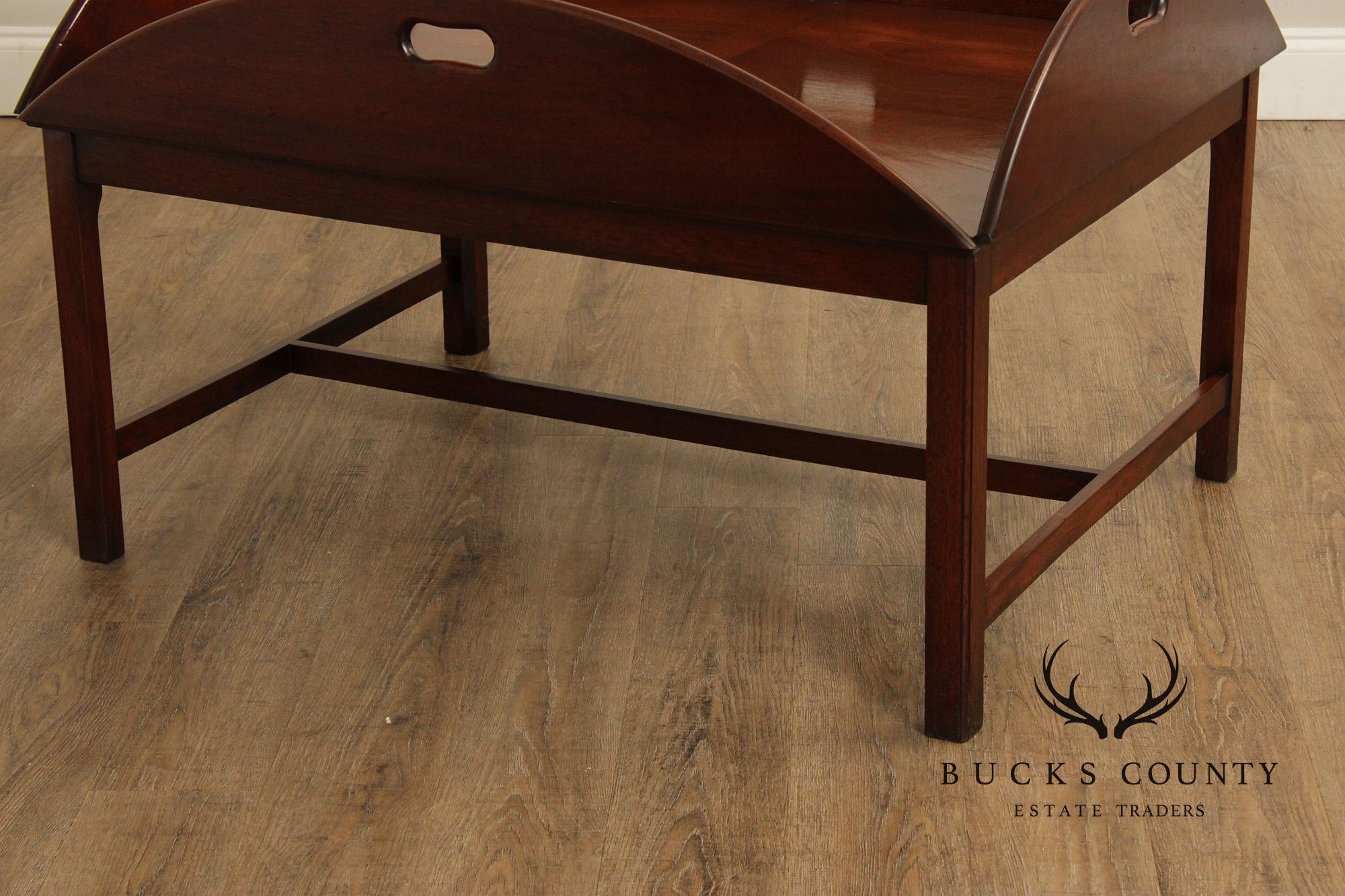 Vintage English Mahogany Butler's Tray Coffee Table