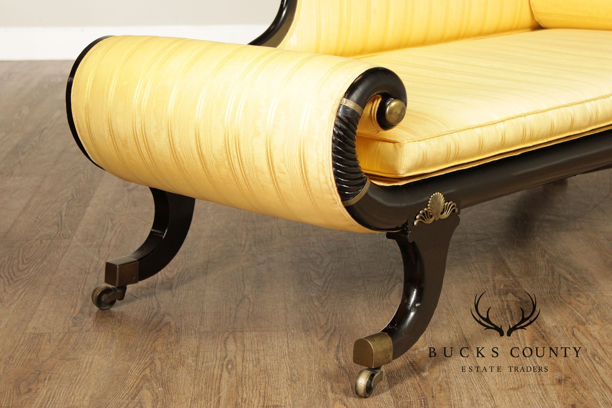 English Regency Style Ebonized Recamier Chaise Lounge