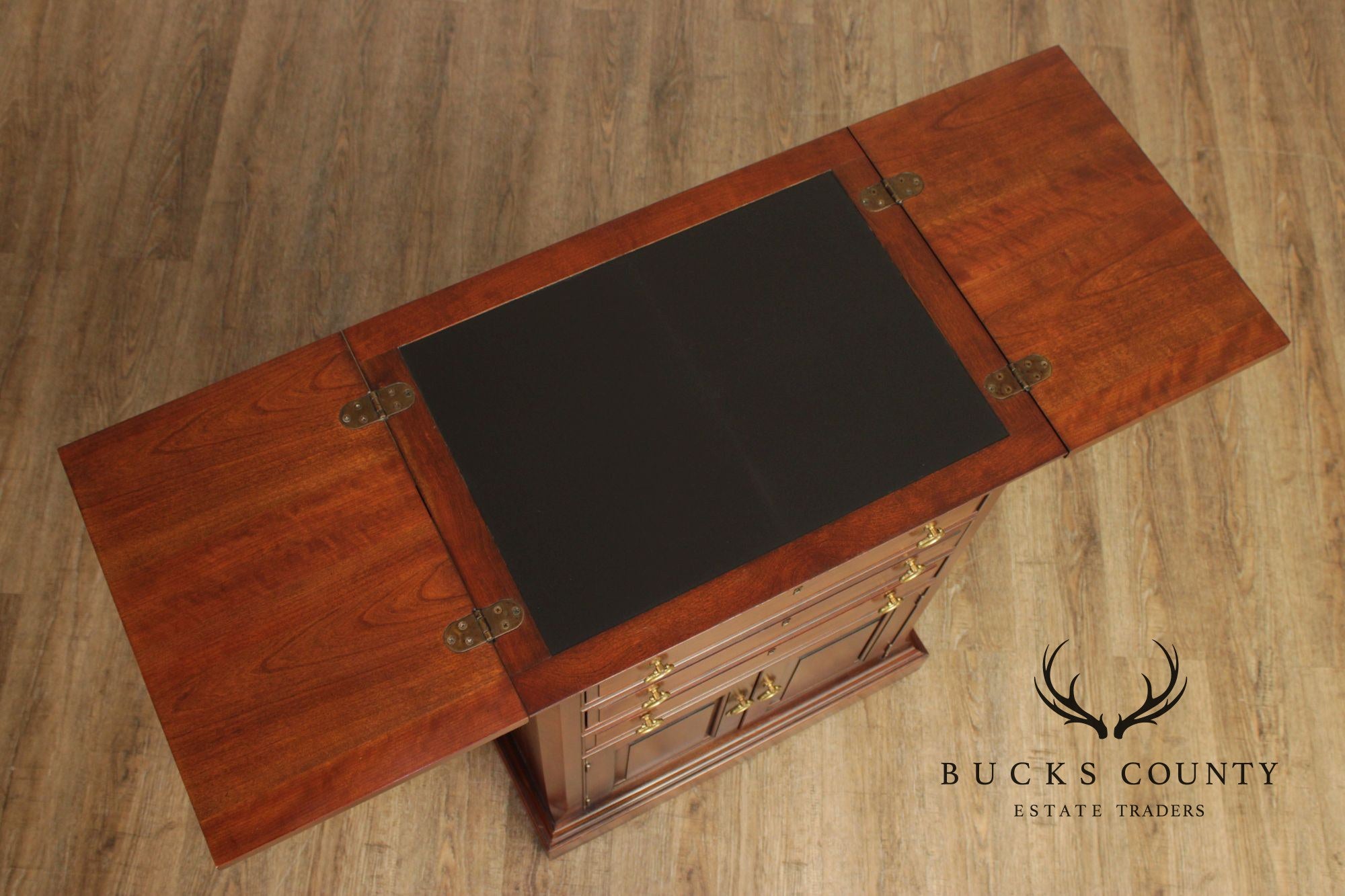 Pennsylvania House Cherry Flip Top Silver Chest Server Cabinet