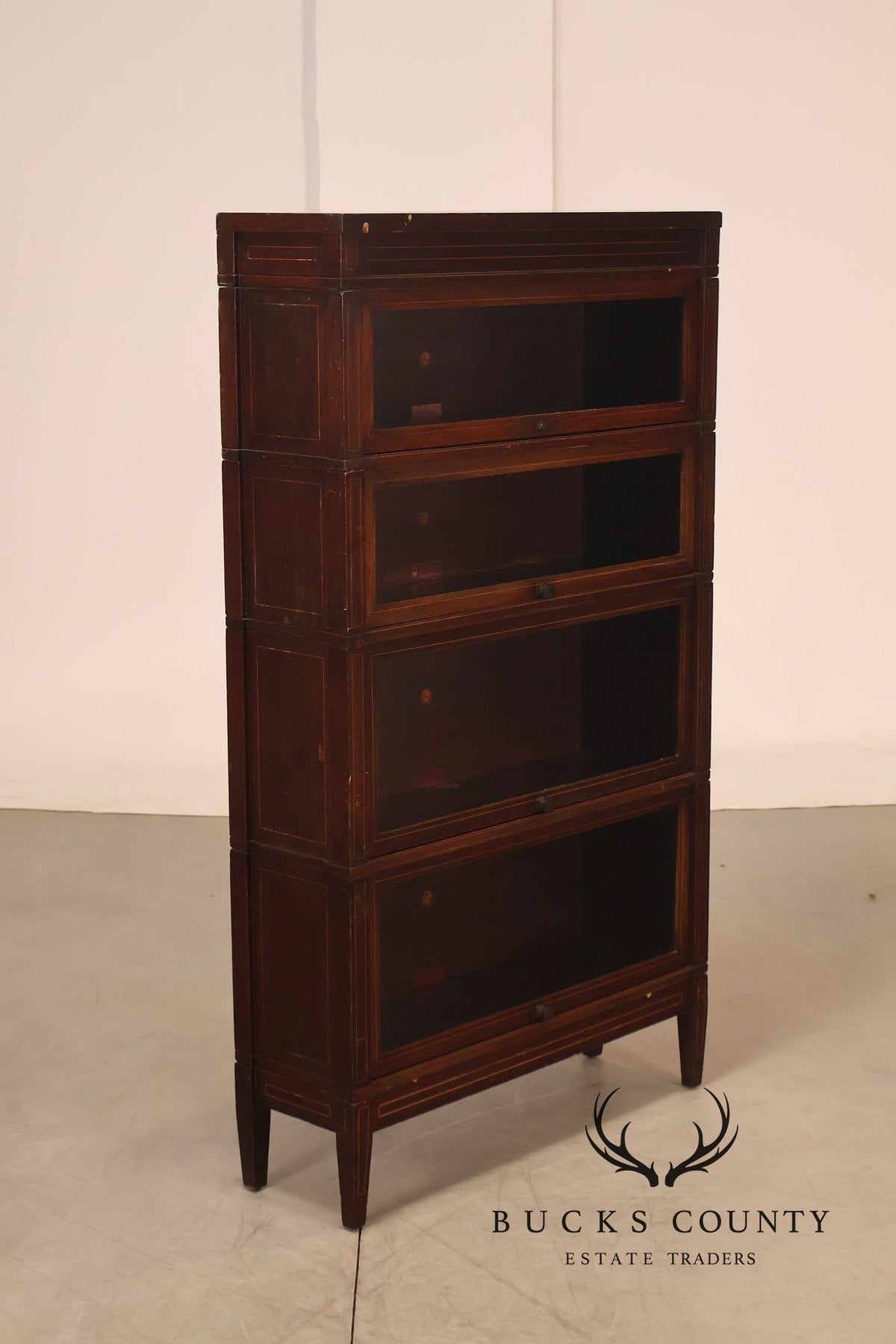 Antique Globe Wernicke Mahogany Four-Stack Barrister Bookcase