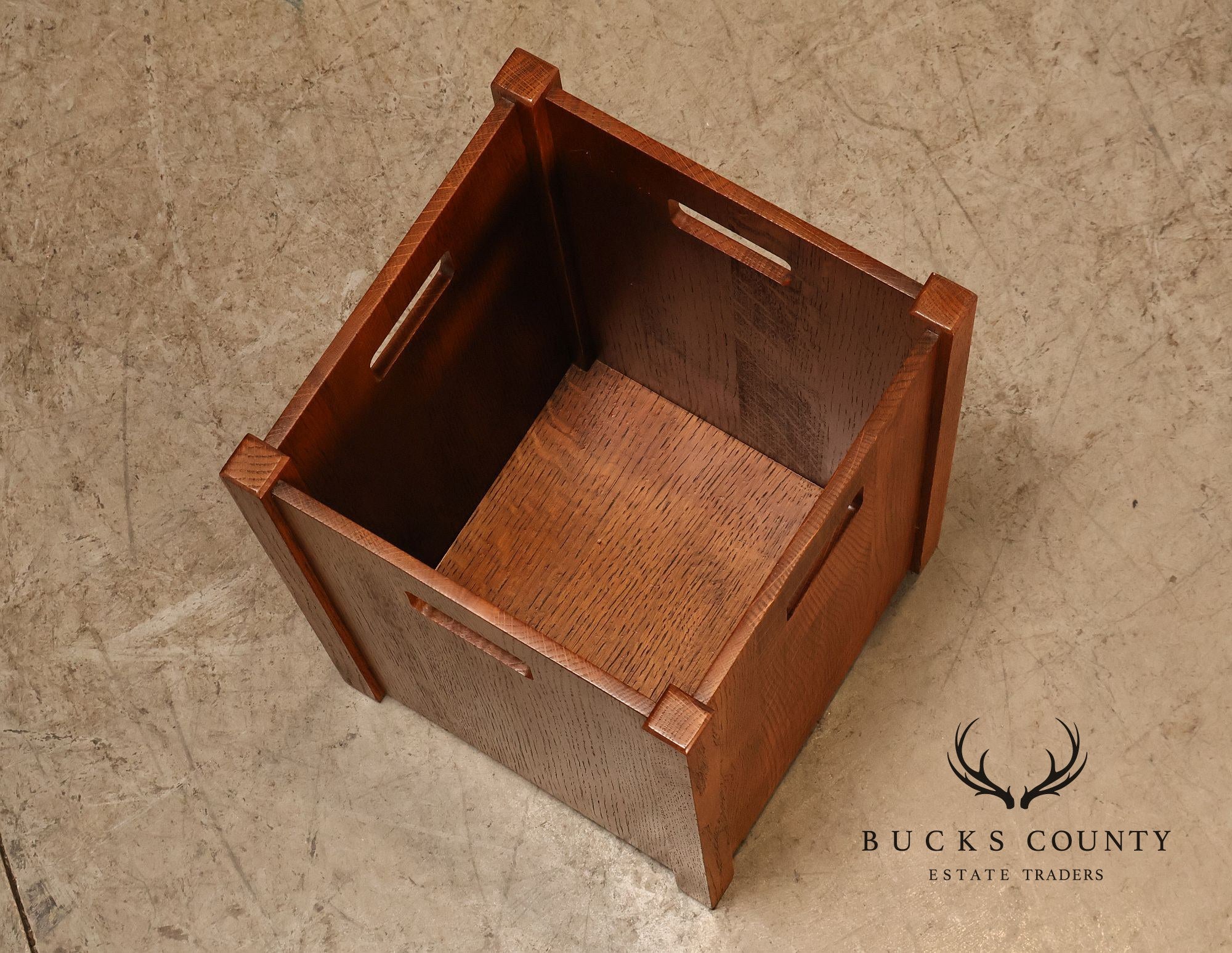 Stickley Mission Collection Oak Wastebasket