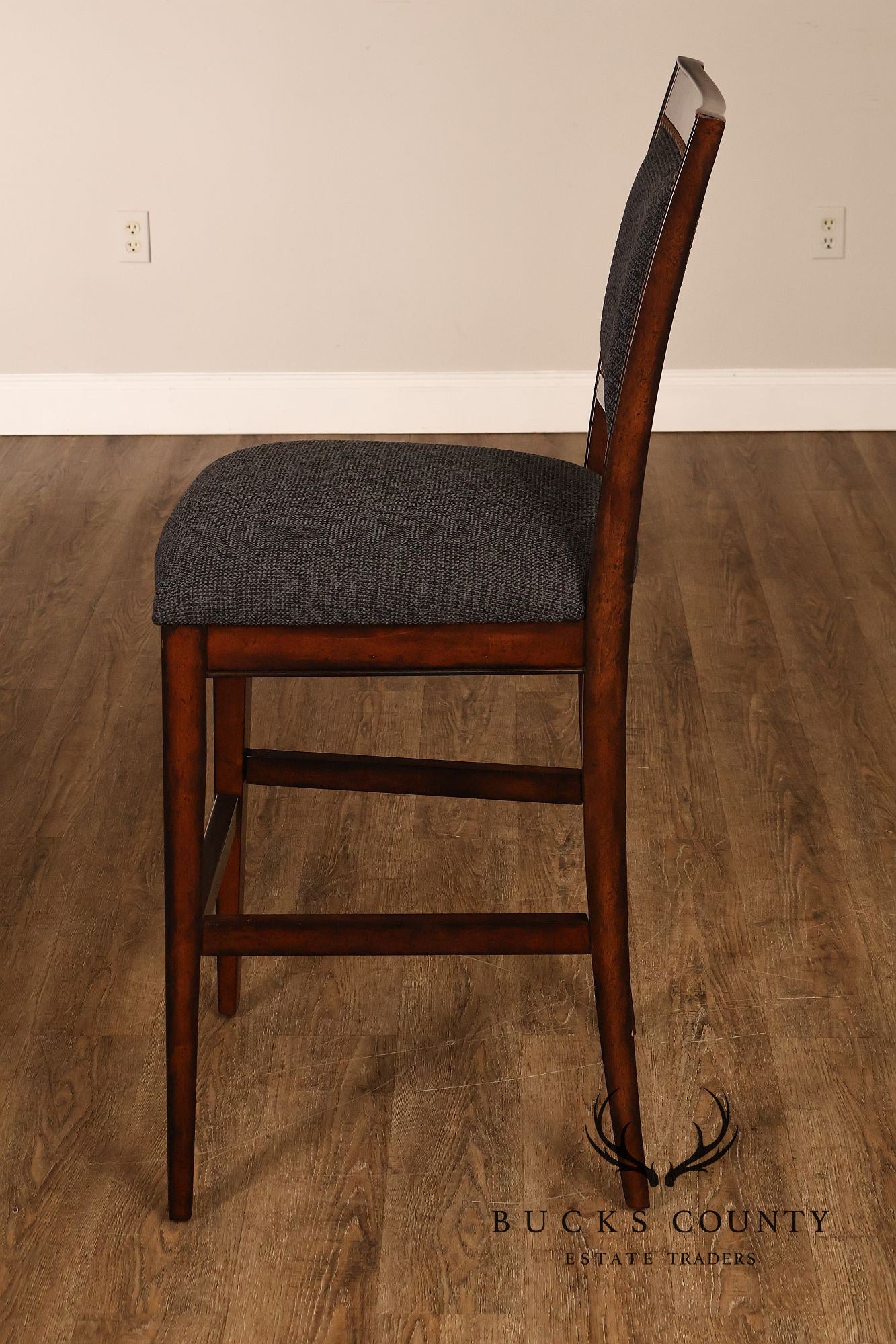 Contemporary Pair of Upholstered Bar Stools