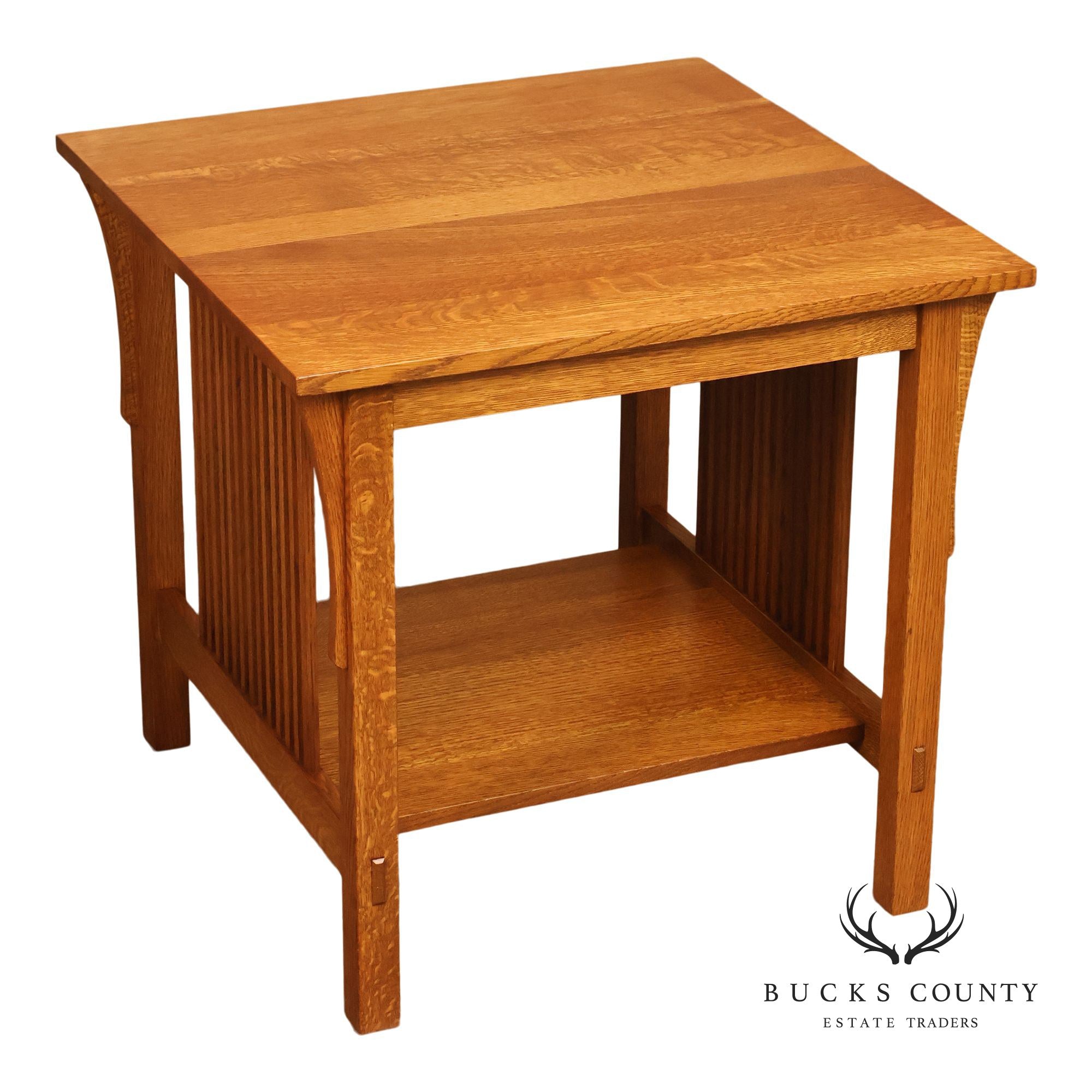 Stickley Mission Collection Oak Spindle Lamp Table