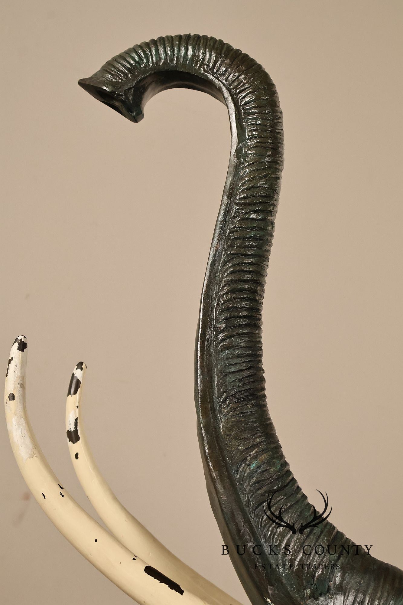 Monumental Patinated Bronze Elephant Statue