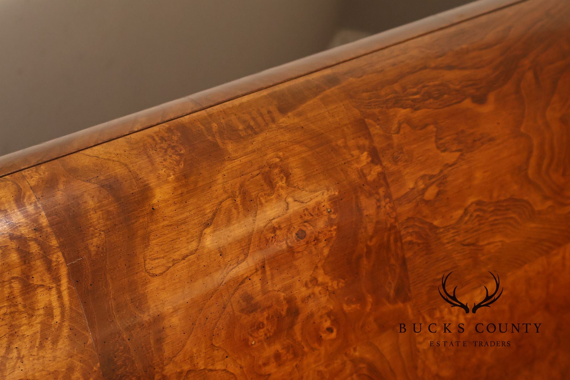 Henredon 'Charles X' King Size Burlwood Sleigh Bed