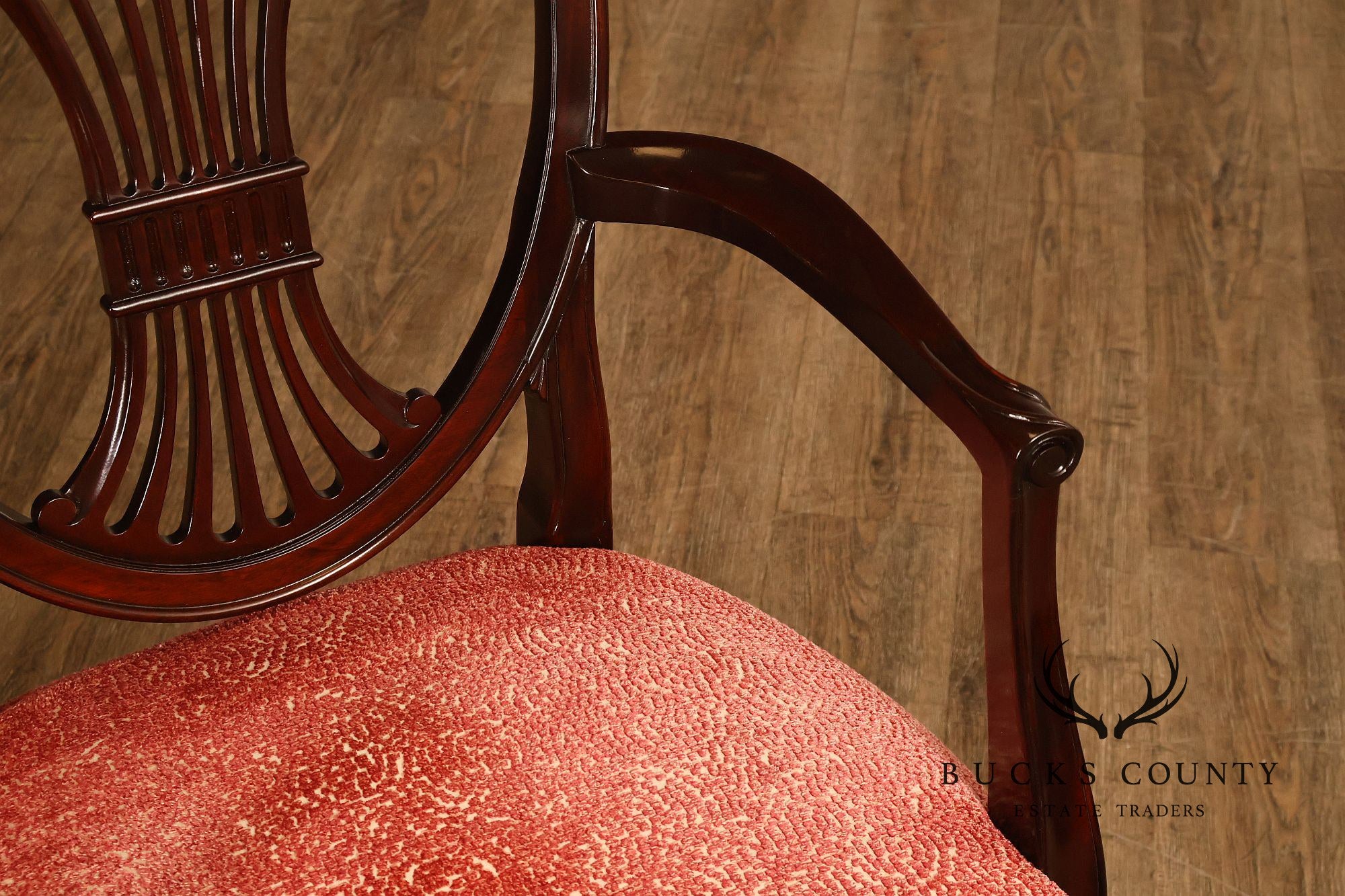 Stickley Federal Mahogany Set Of Eight Shield Back Dining Chairs