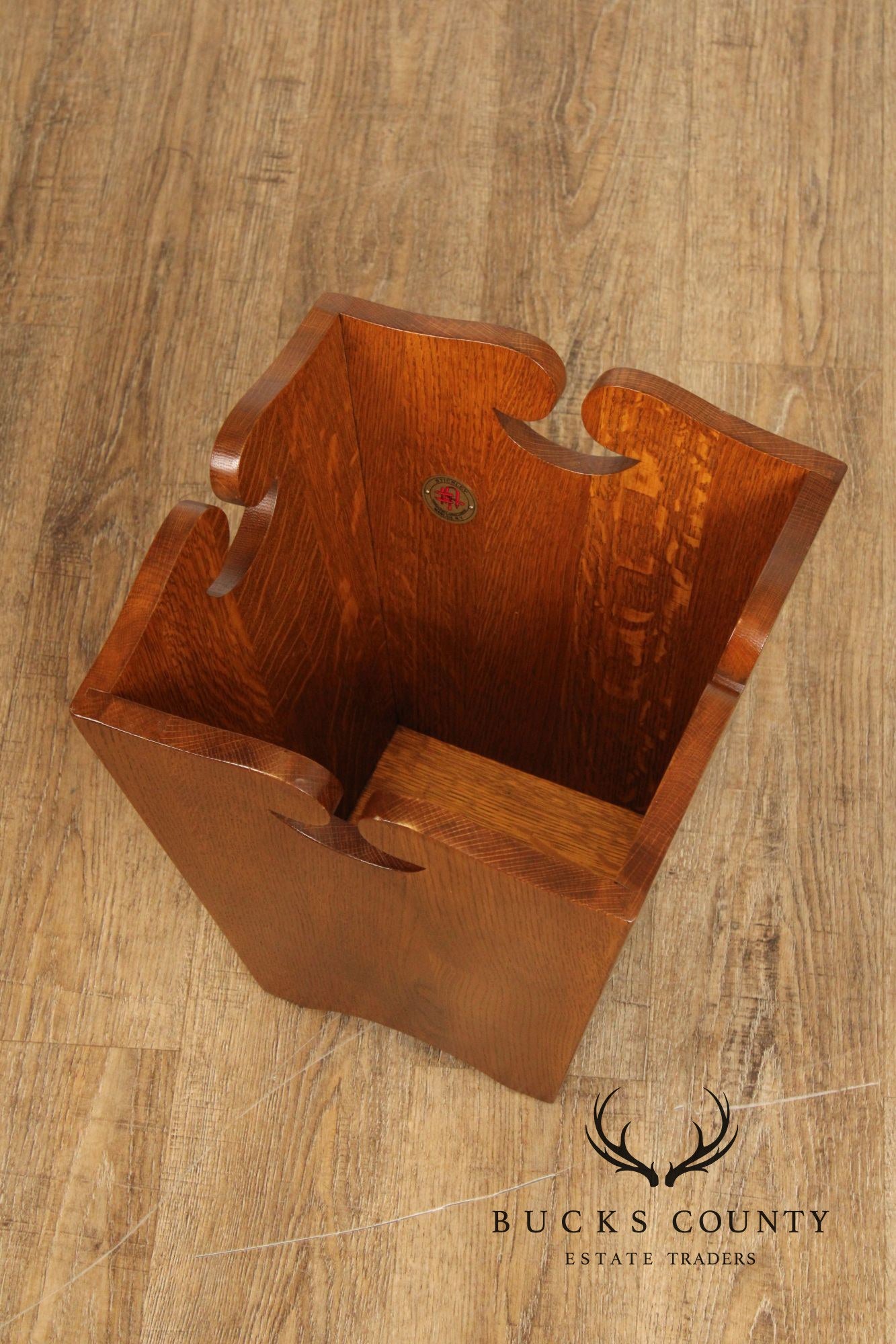 Stickley Mission Collection Oak Waste Basket