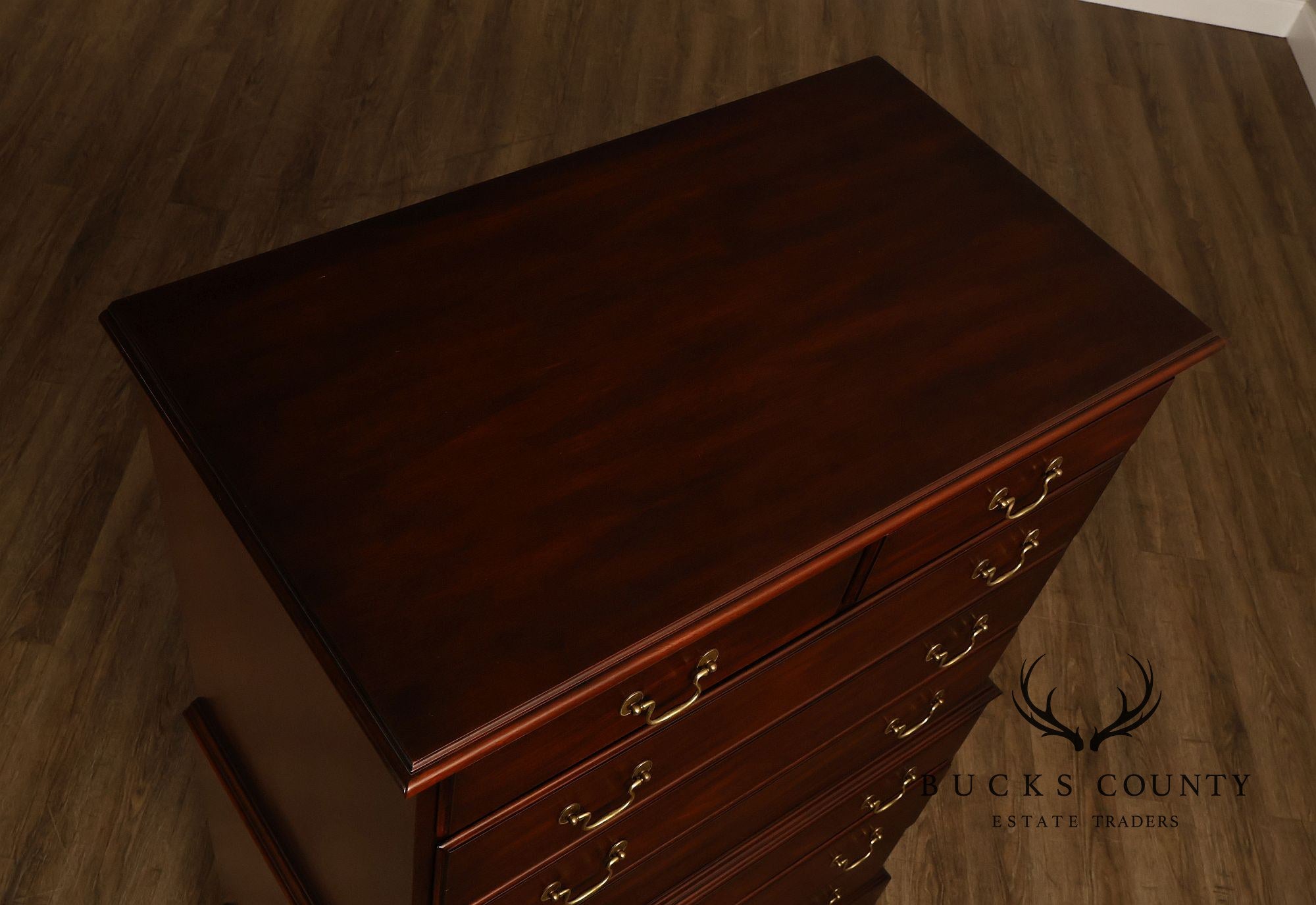 Henkel Harris Chippendale Style Vintage Mahogany Tall Chest