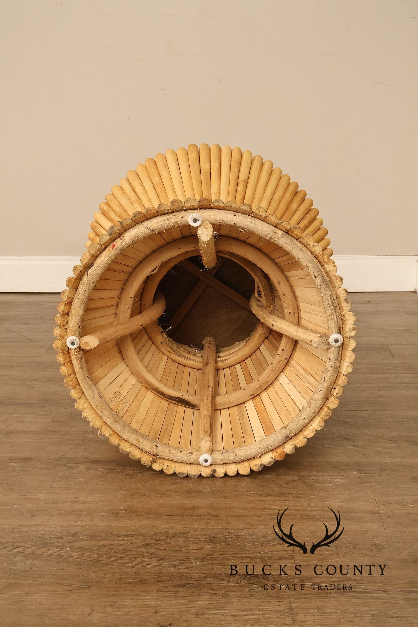 Vintage Pair of Wheat Sheaf End Tables