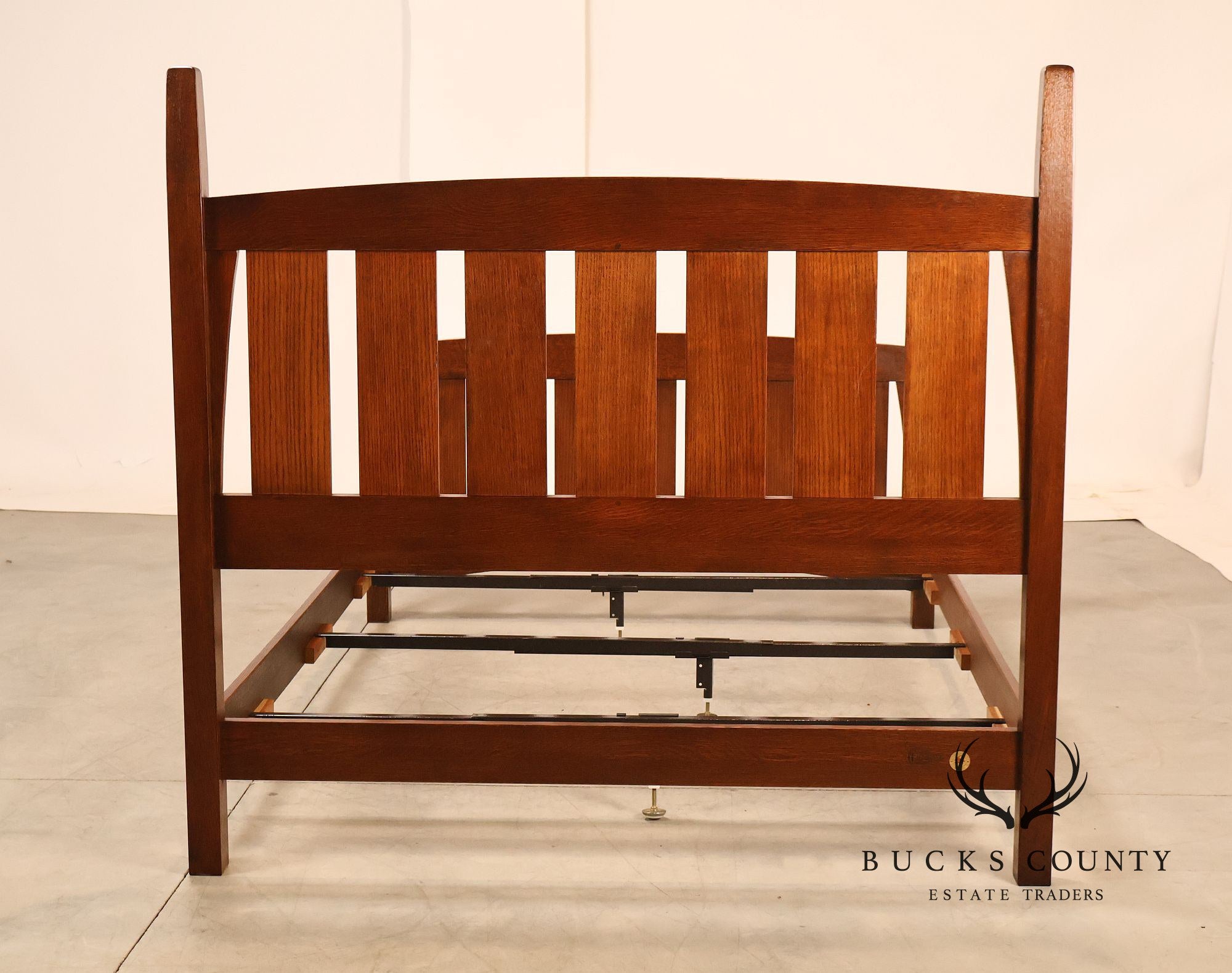 Stickley Harvey Ellis Inlaid Oak Queen Bed