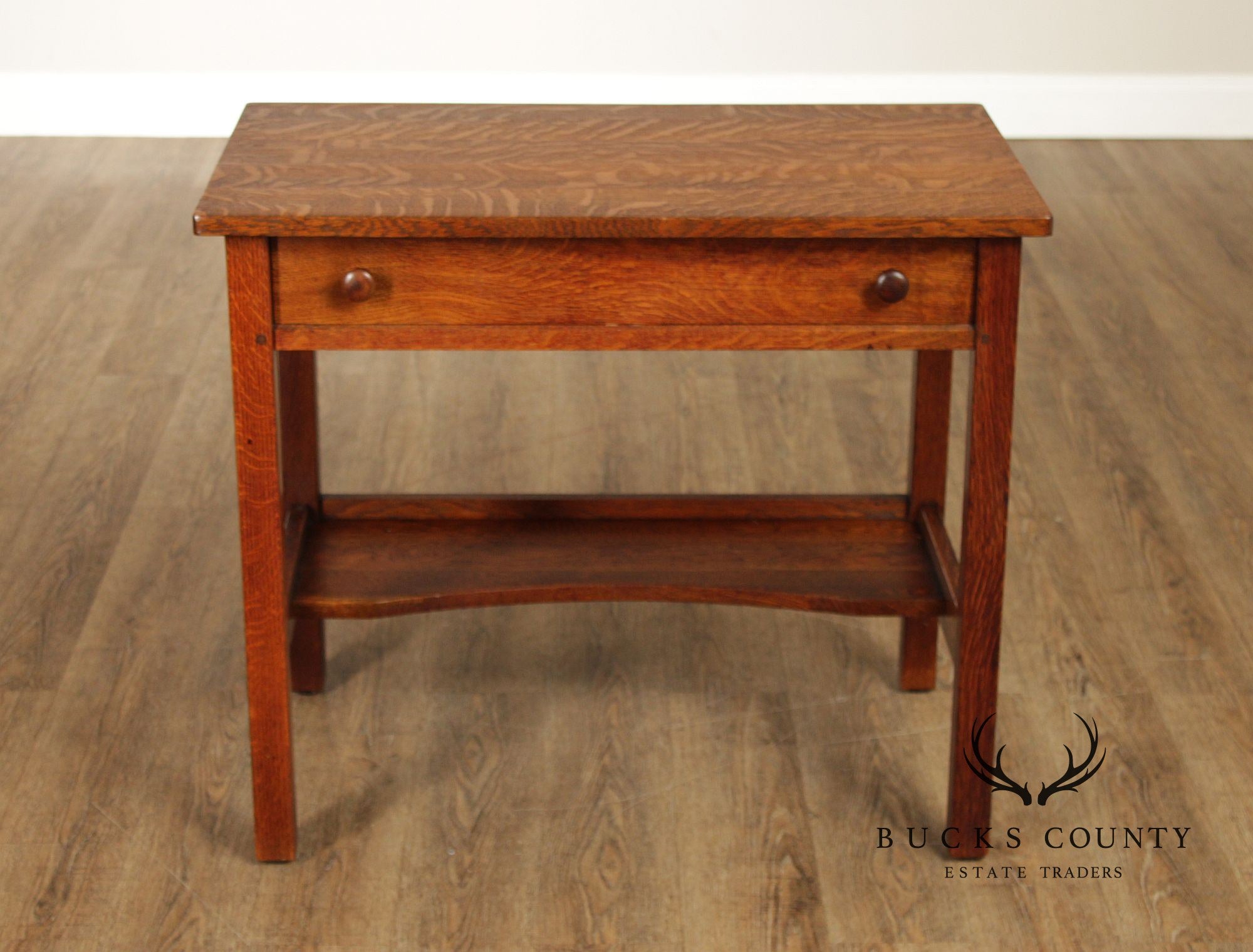 Antique L. & J.G. Stickley Mission Oak One Drawer Writing Table