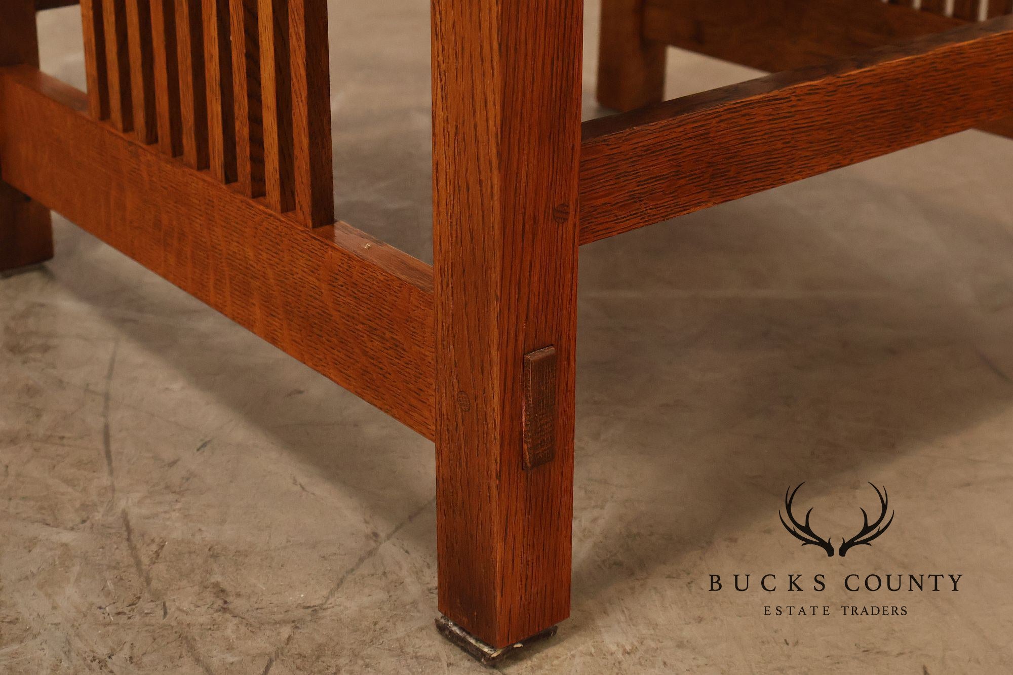Stickley Mission Collection Set Of Six Oak Spindle Dining Chairs
