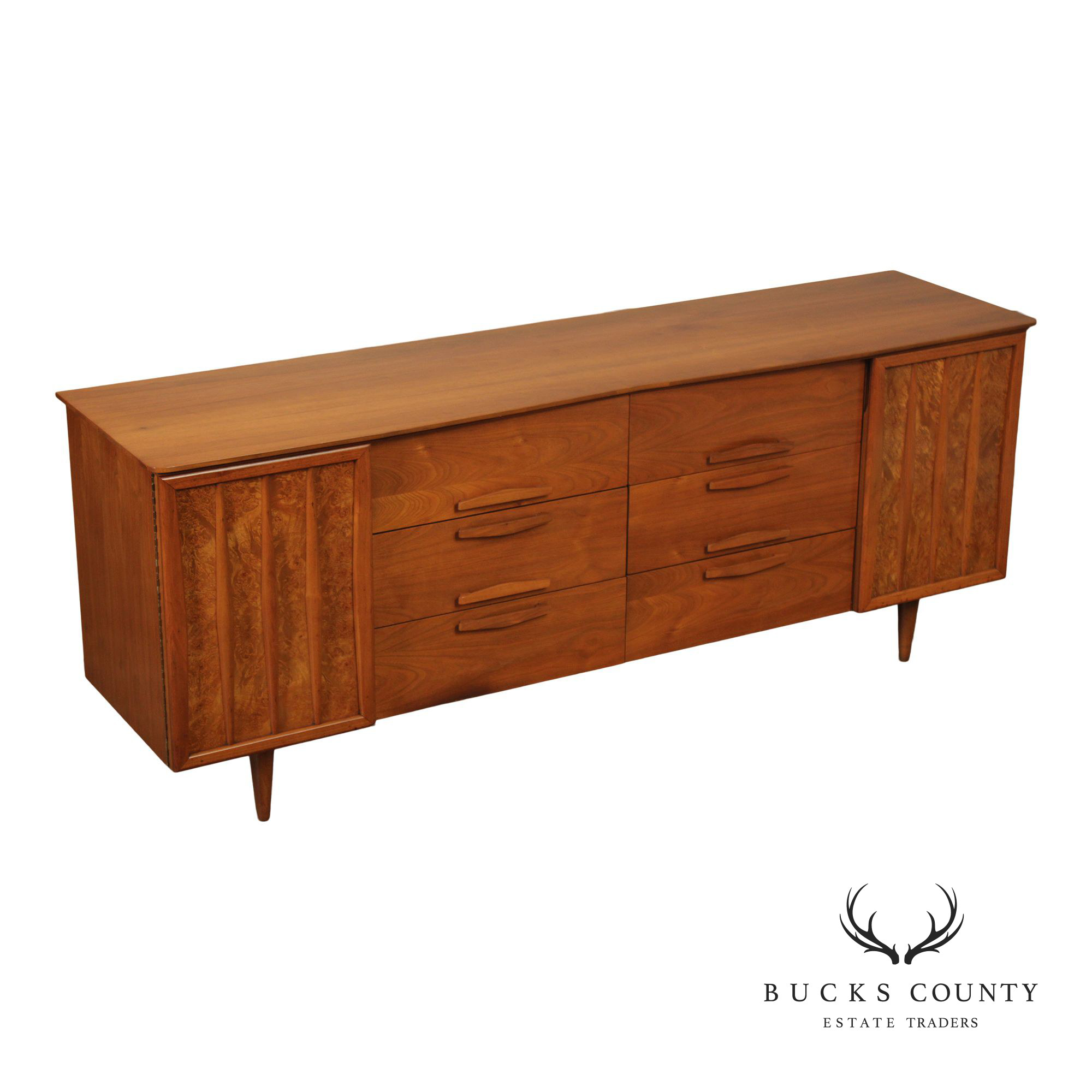 Mid Century Modern Walnut Long Dresser