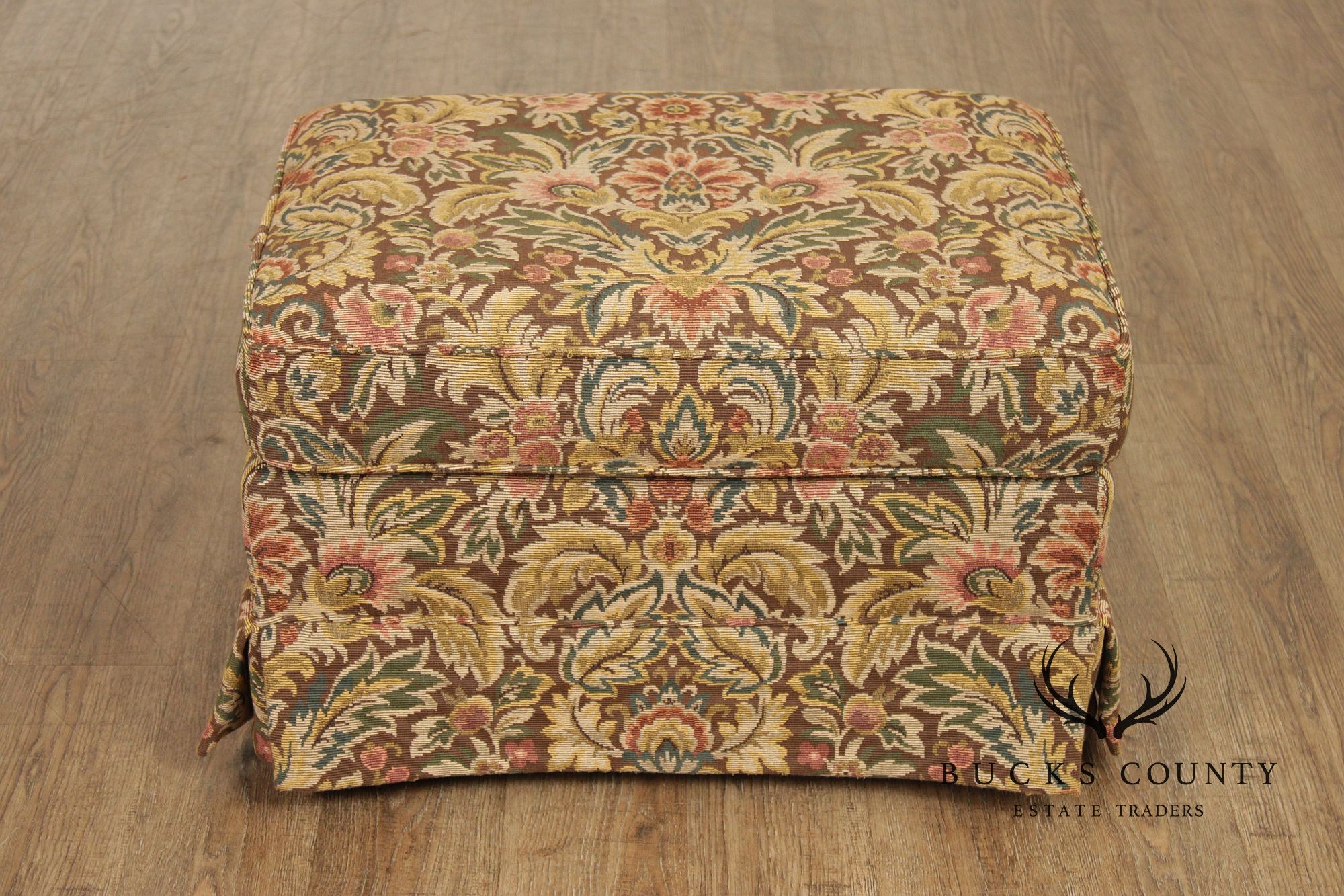 TRS Furniture Traditional Floral Upholstered Club Chair And Ottoman