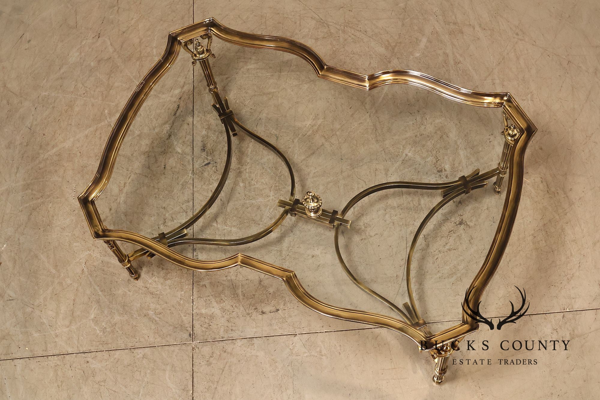 Maitland Smith Glass Top 'Venice' Coffee Table
