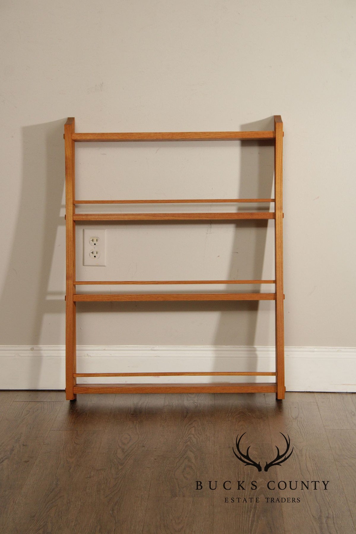 Mission Oak Arts And Crafts Pair Of Wall Mounted Bookshelves