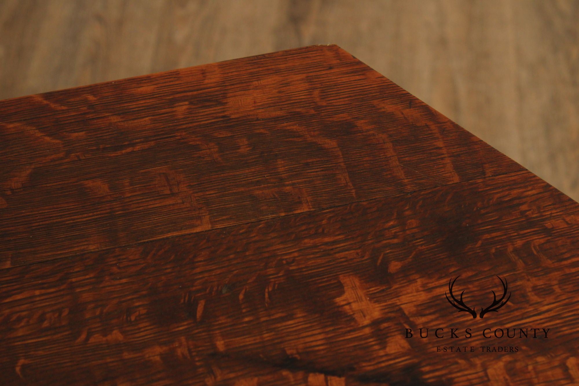 Imperial Furniture Antique Mission Oak Hexagonal Lamp Table