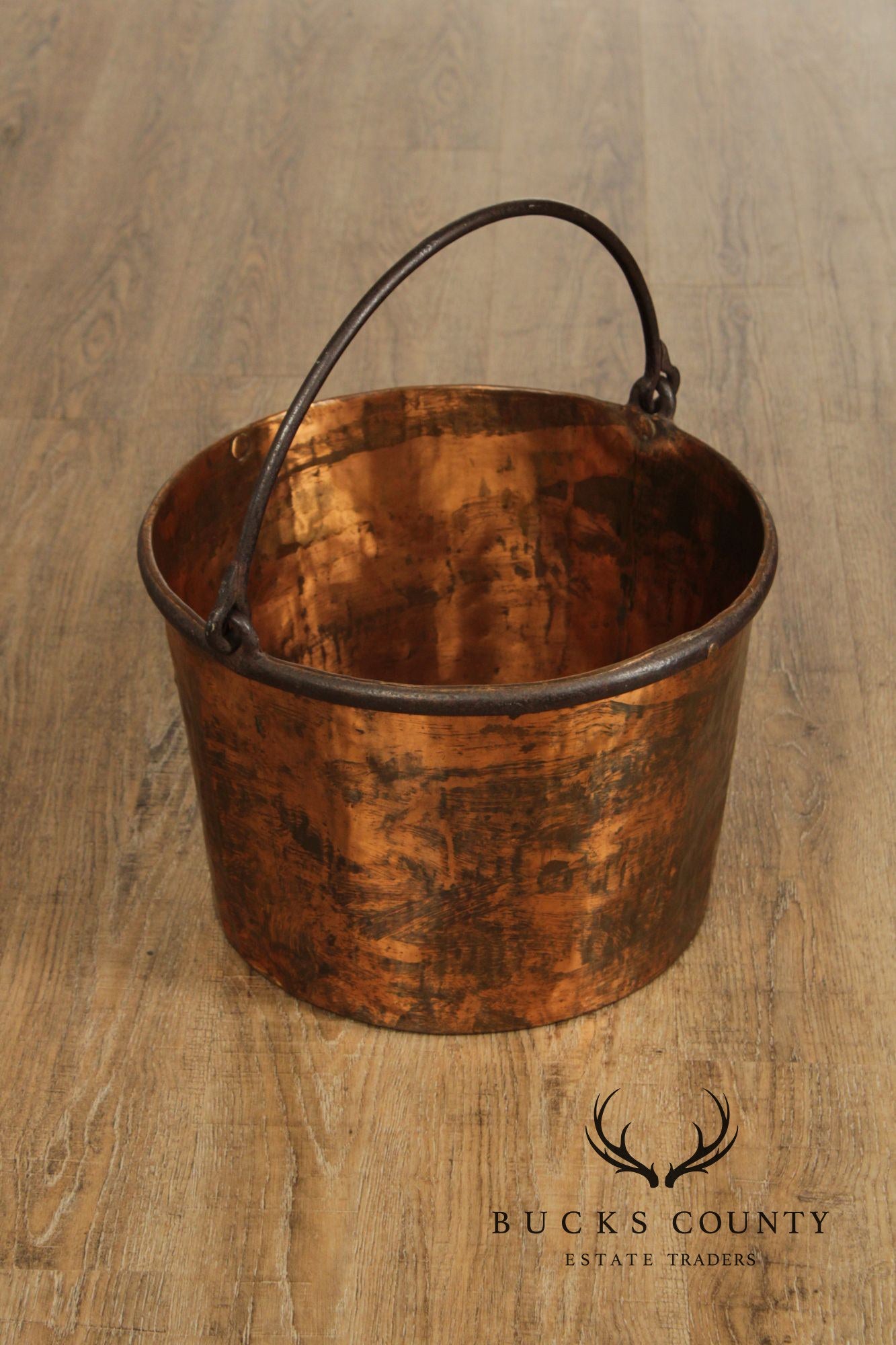 Antique Primitive Dovetailed Copper Kettle