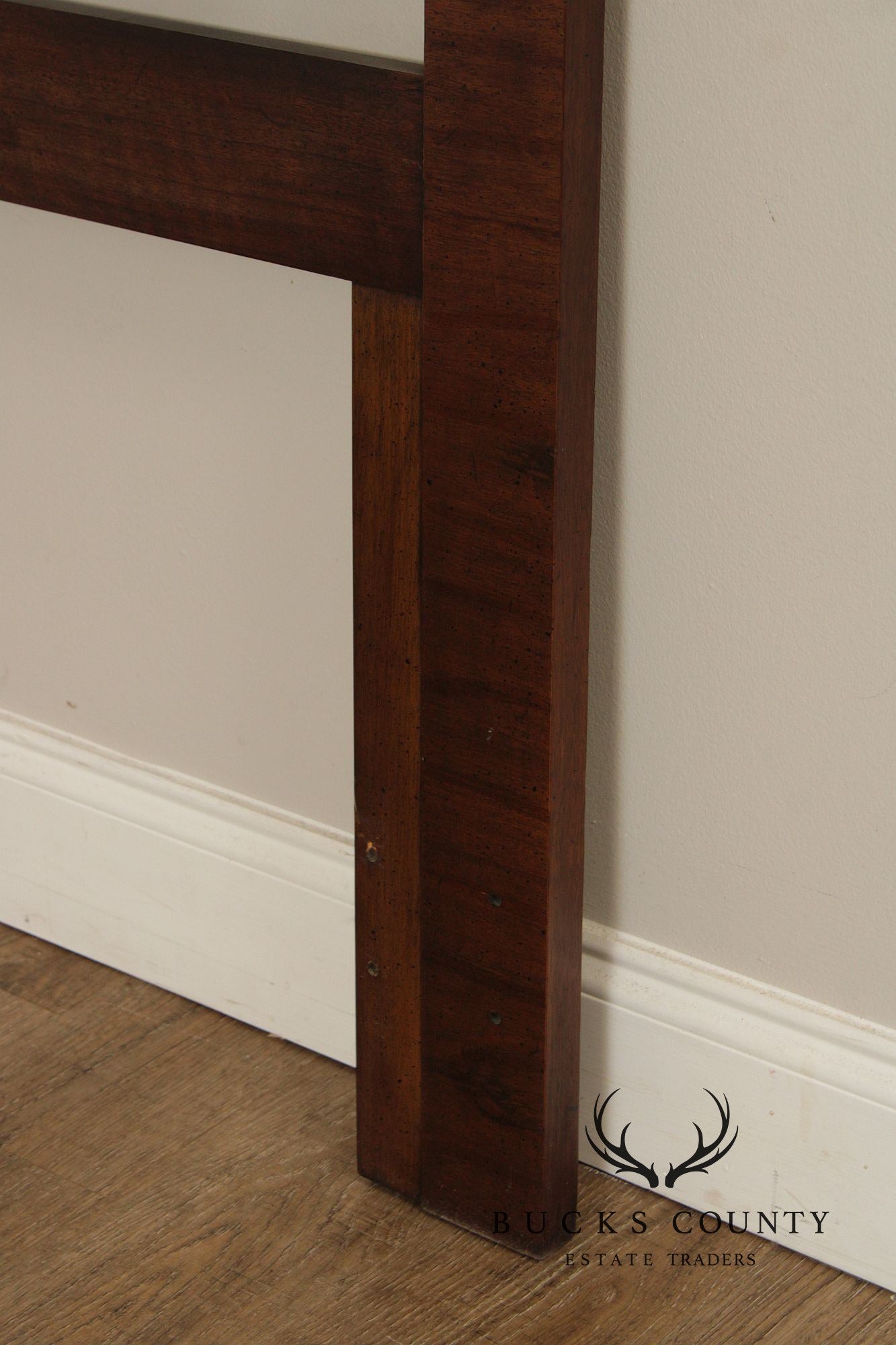 Lane Mid Century Modern Brutalist Queen Size Walnut Headboard