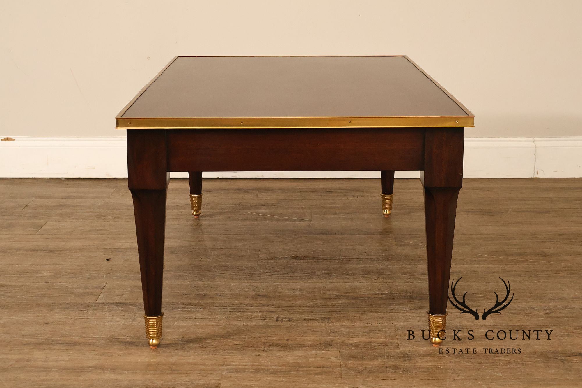 THEODORE ALEXANDER MAHOGANY BARON COCKTAIL TABLE