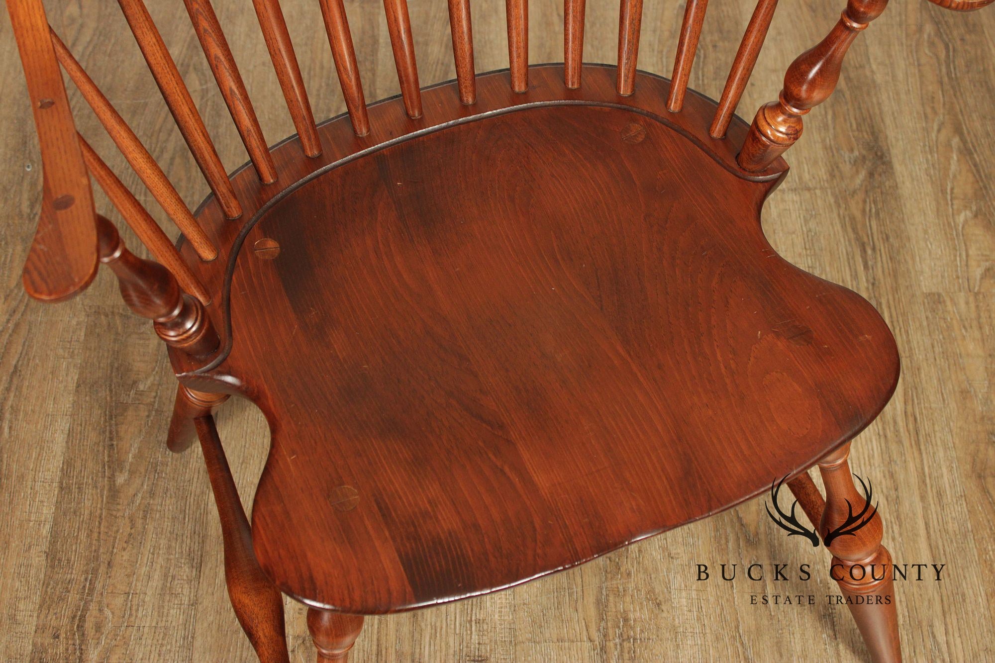 Nichols & Stone Set Of 4 Mixed Wood Windsor Bow Back Armchairs