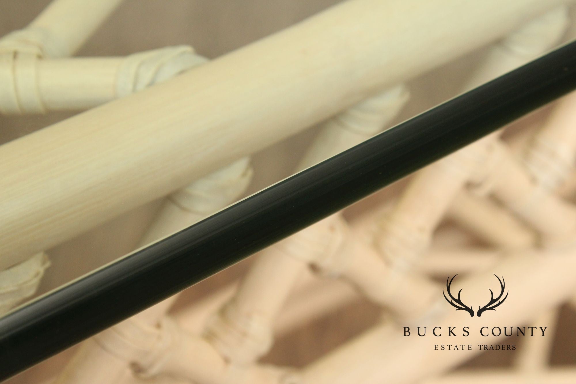 Ficks Reed Glass Top Rattan Console