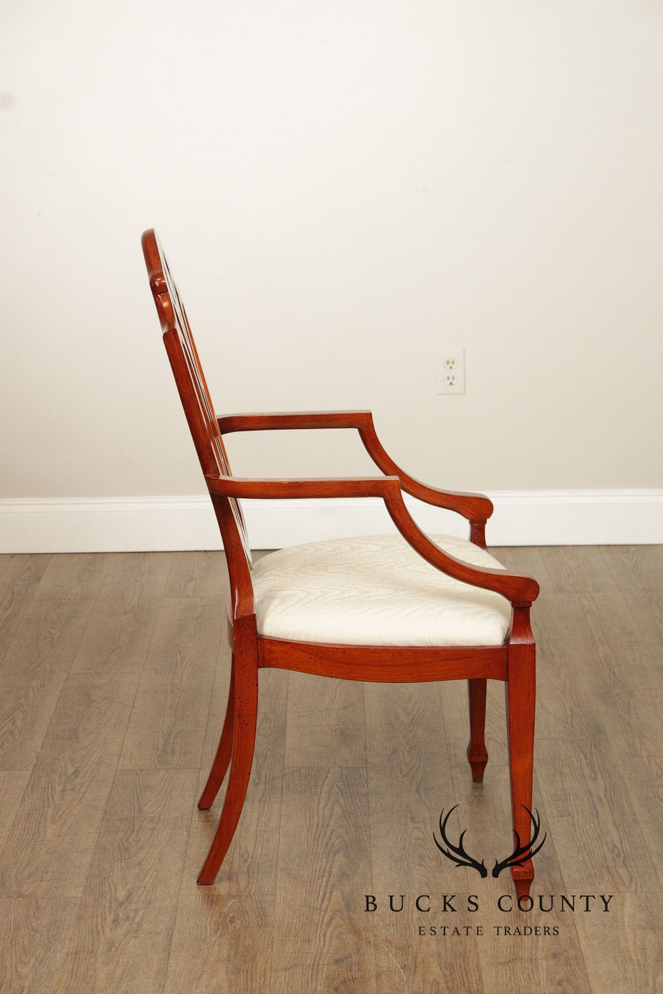 Casa Stradivari Painted Hepplewhite Style Shield Back Pair Of Armchairs