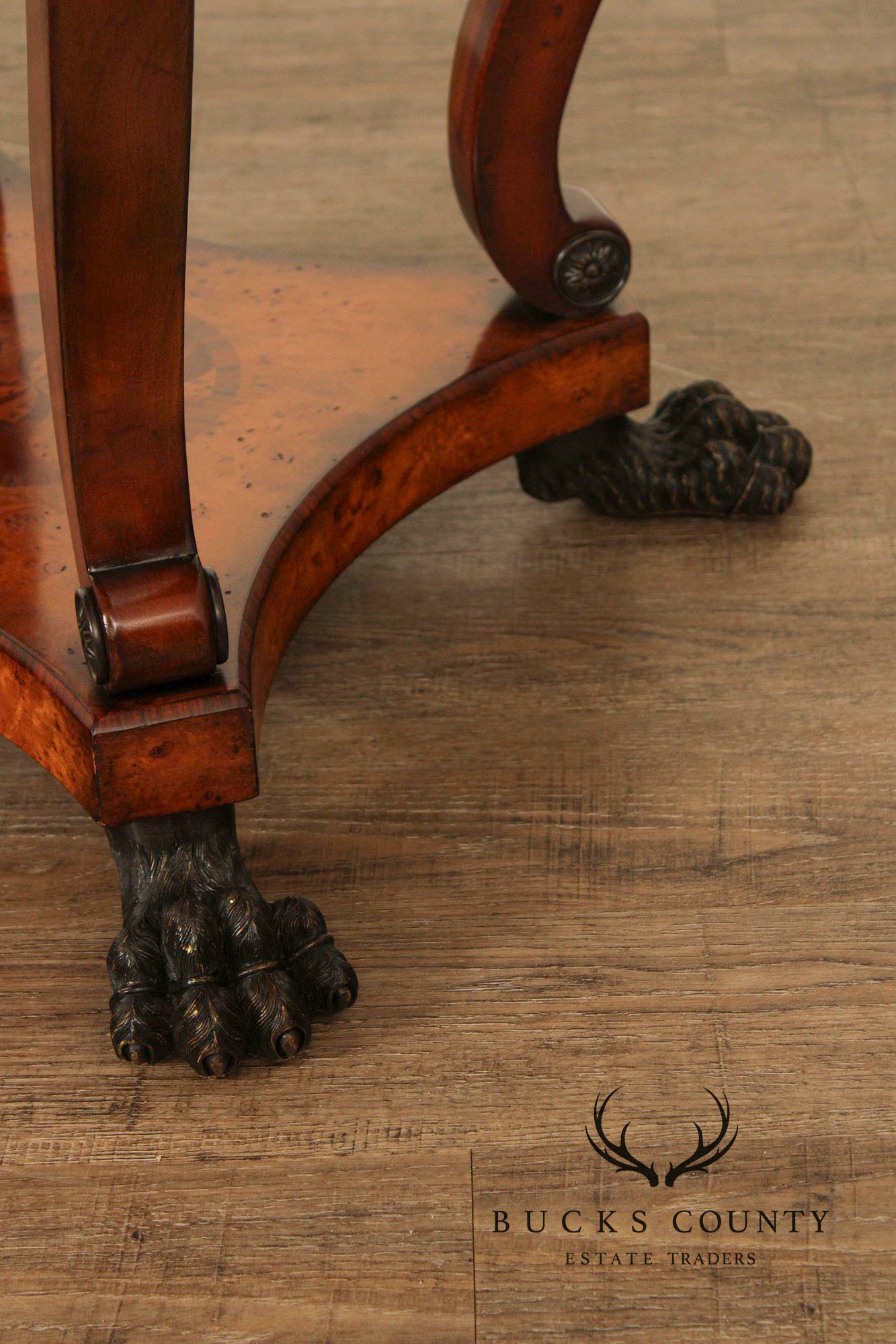 Theodore Alexander Round Inlaid Burlwood Center Table