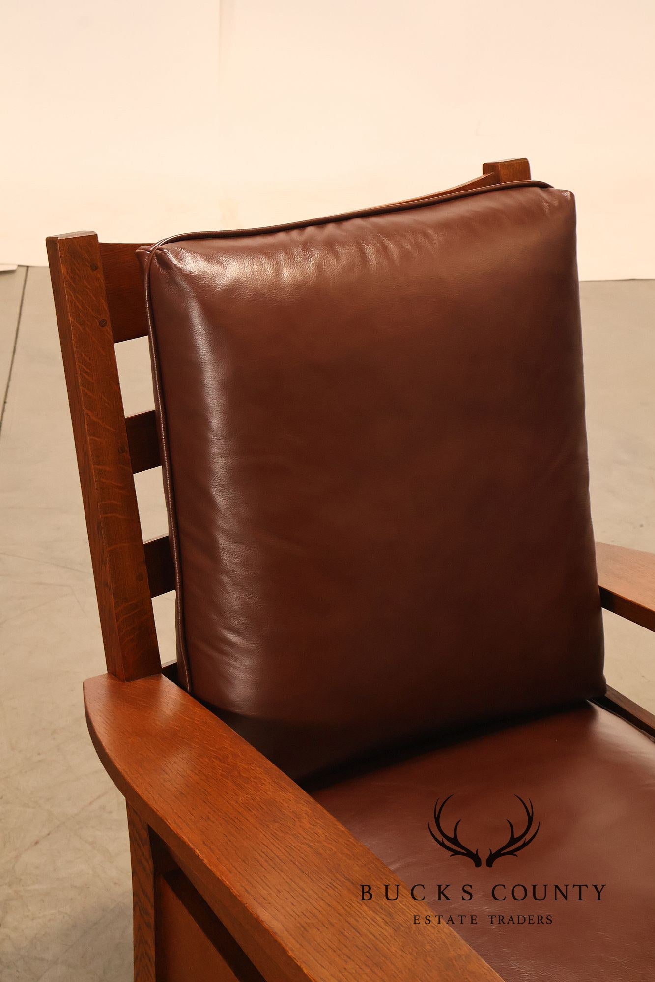 Stickley Mission Collection Oak And Leather Lounge Chair