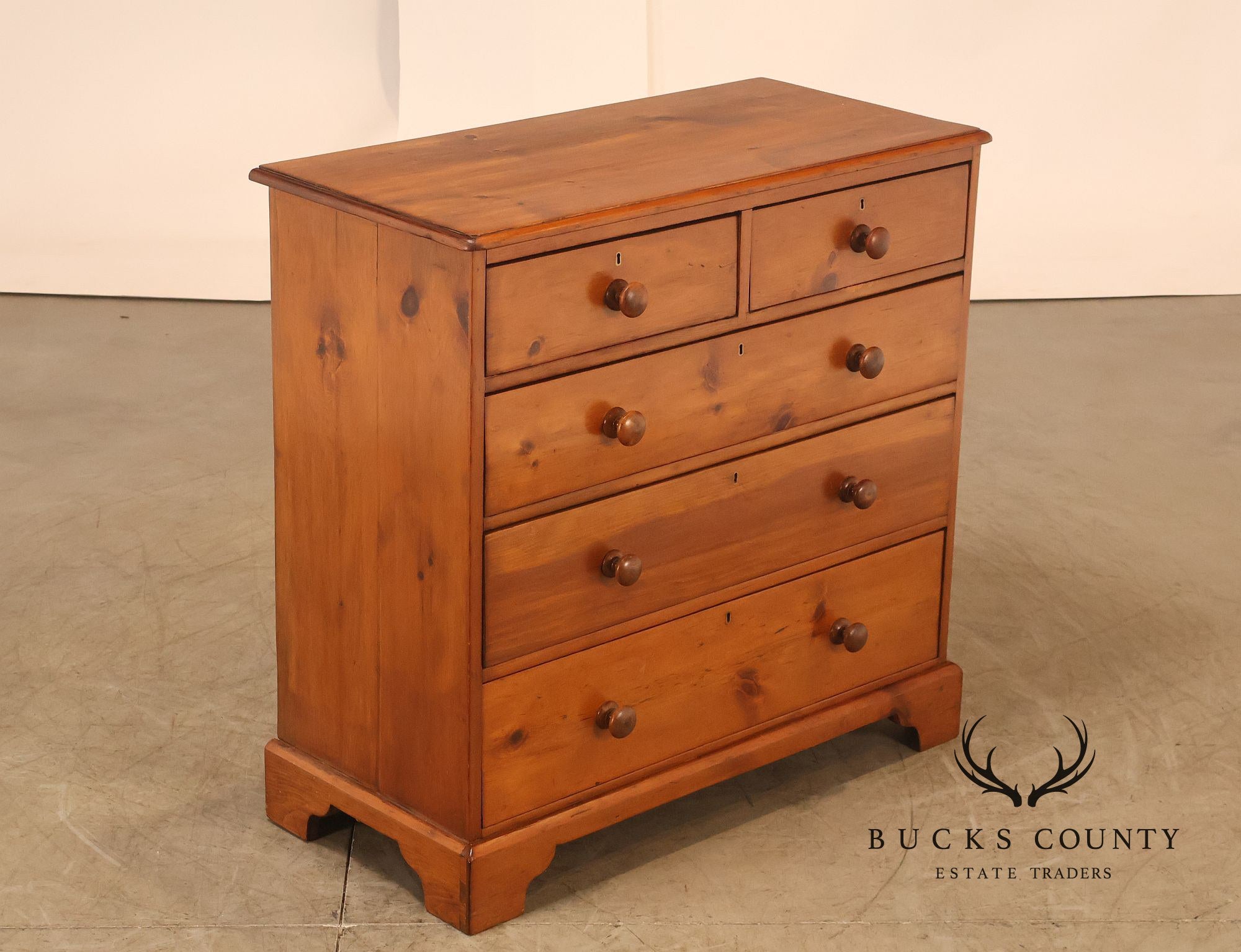 Antique Cottage Pine Chest Of Drawers