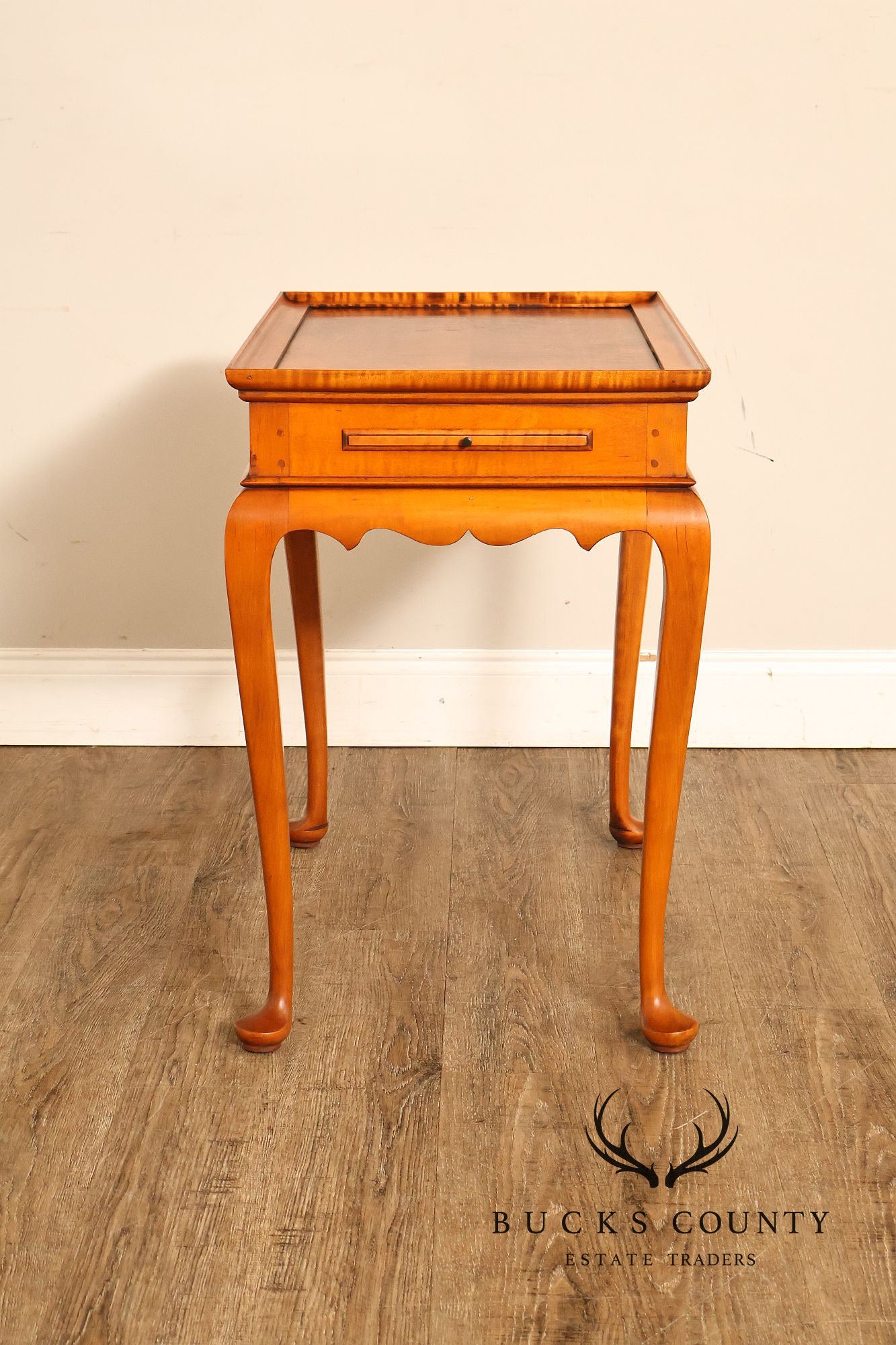 Eldred Wheeler Queen Anne Style Tiger Maple Tea Table