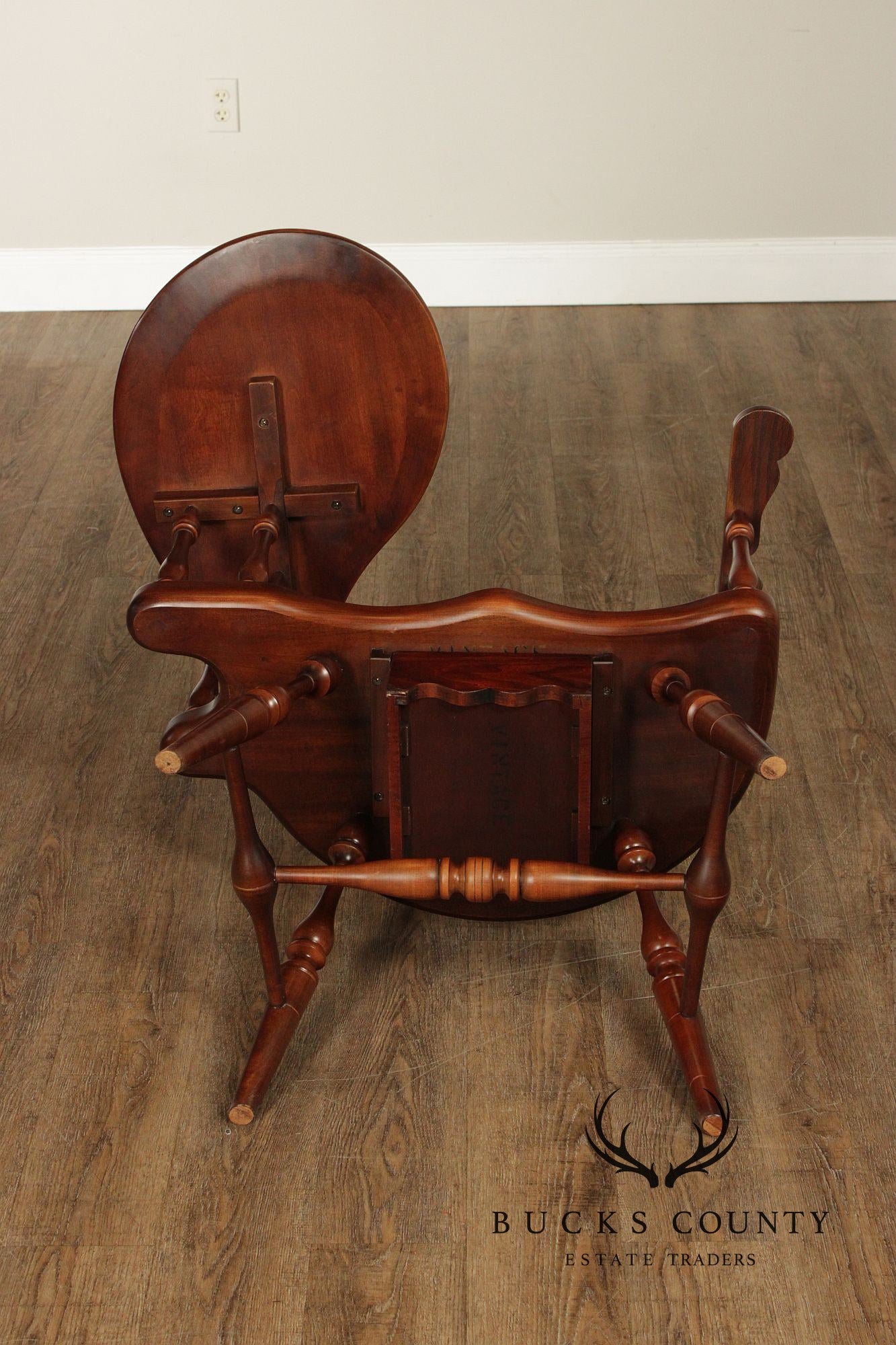 Vintage Duckloe Comb Back Windsor Style Writing Armchair With Storage Drawer