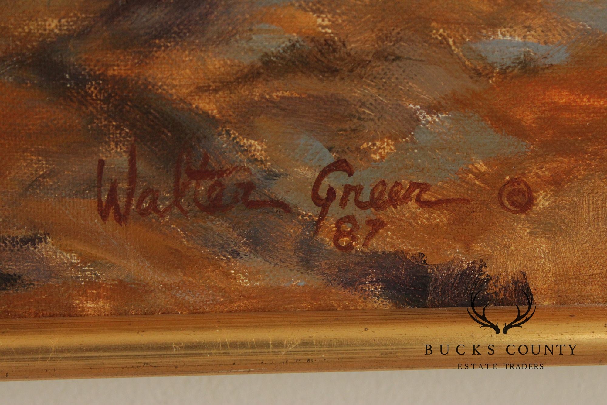 Walter Greer Oil Painting, 'Pond with Galinule'