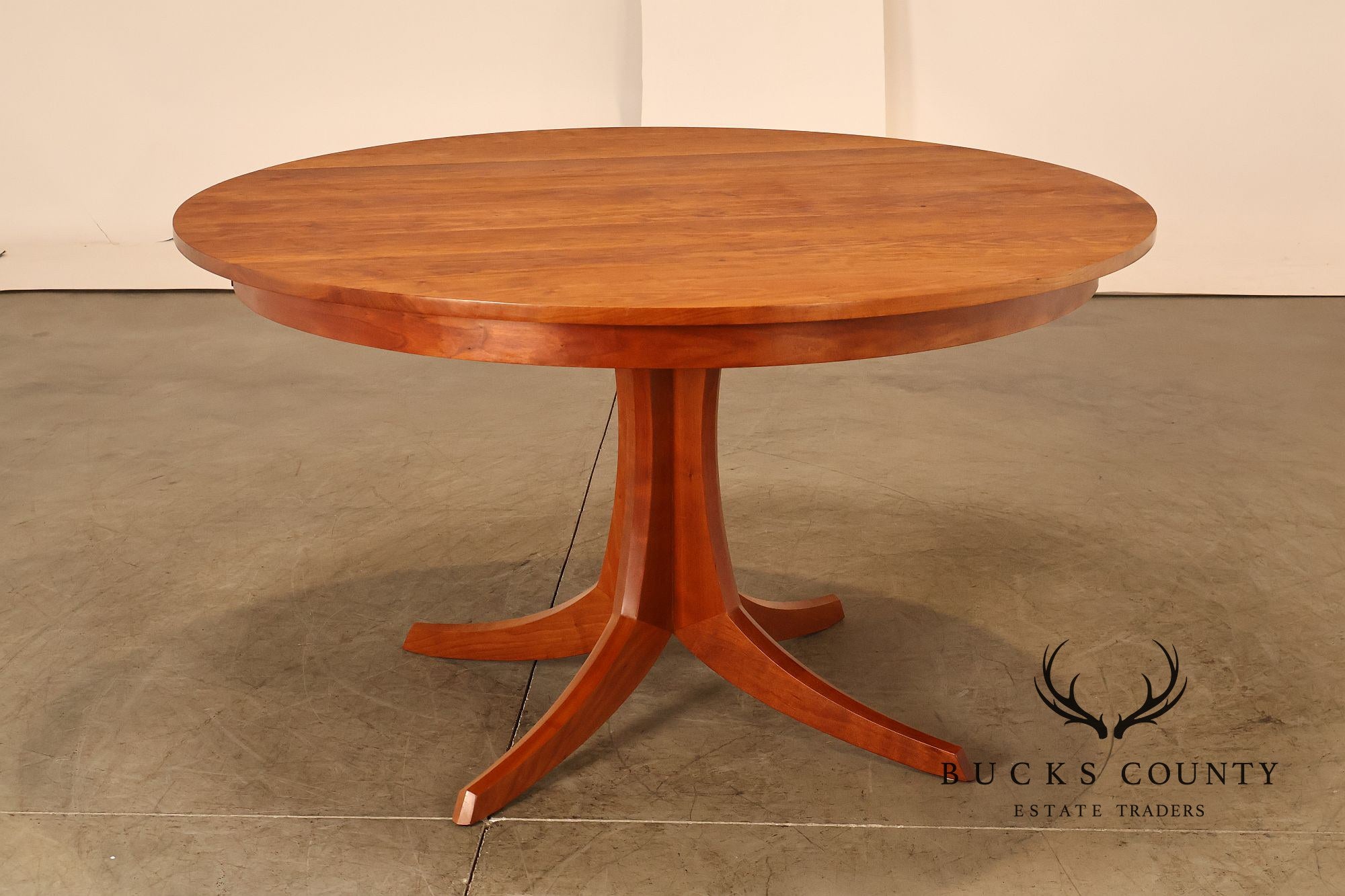 Thomas Moser Georgetown Round Cherry Pedestal Extension Dining Table
