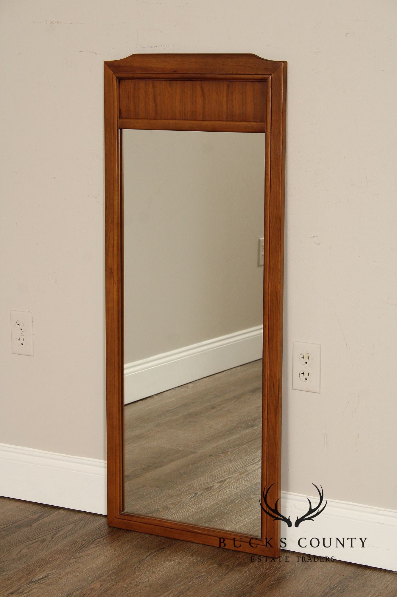 Mid-Century Modern Pair of Walnut Pier Mirrors
